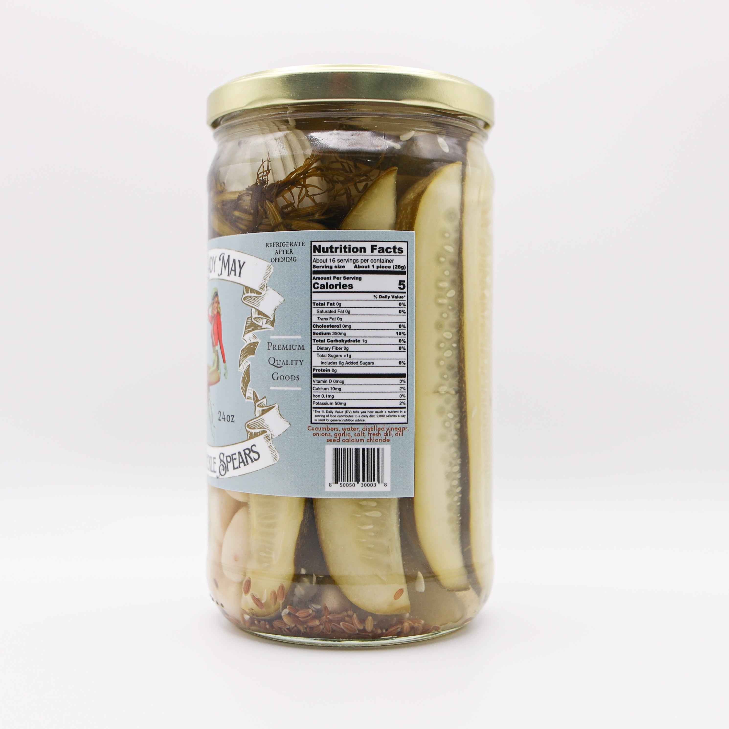 The Lady May Dill Pickle Spears - Small Batch Southern Garlic Dill Pickles
