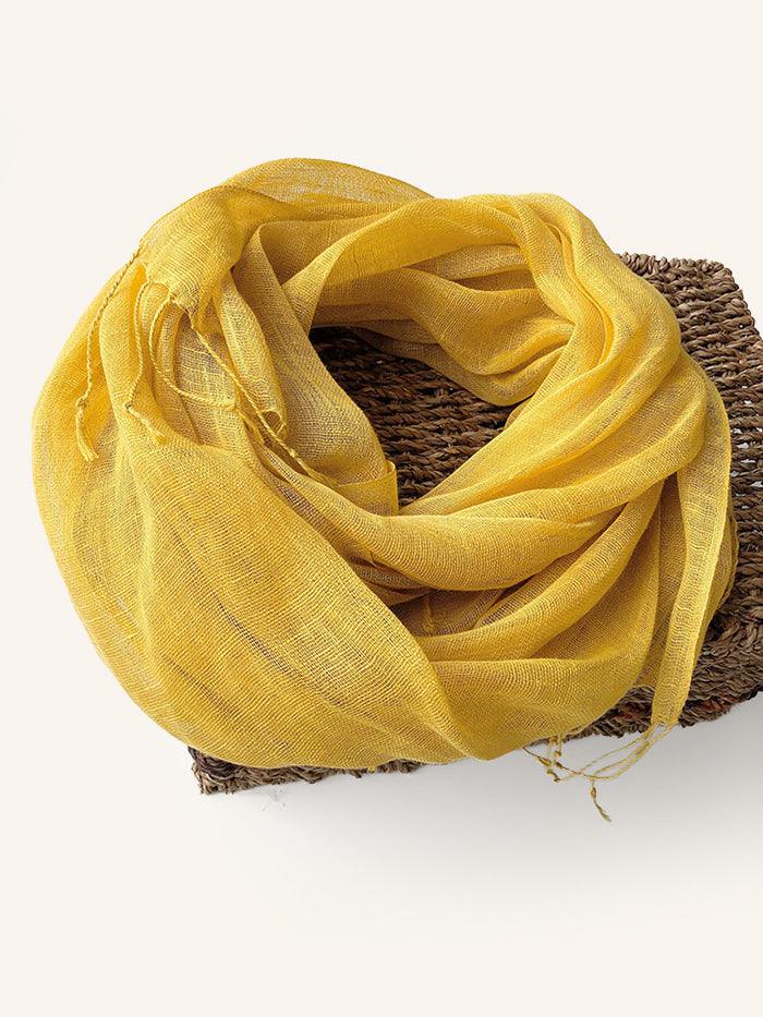 100% Linen Lightweight Solid Color Scarf BIANCA