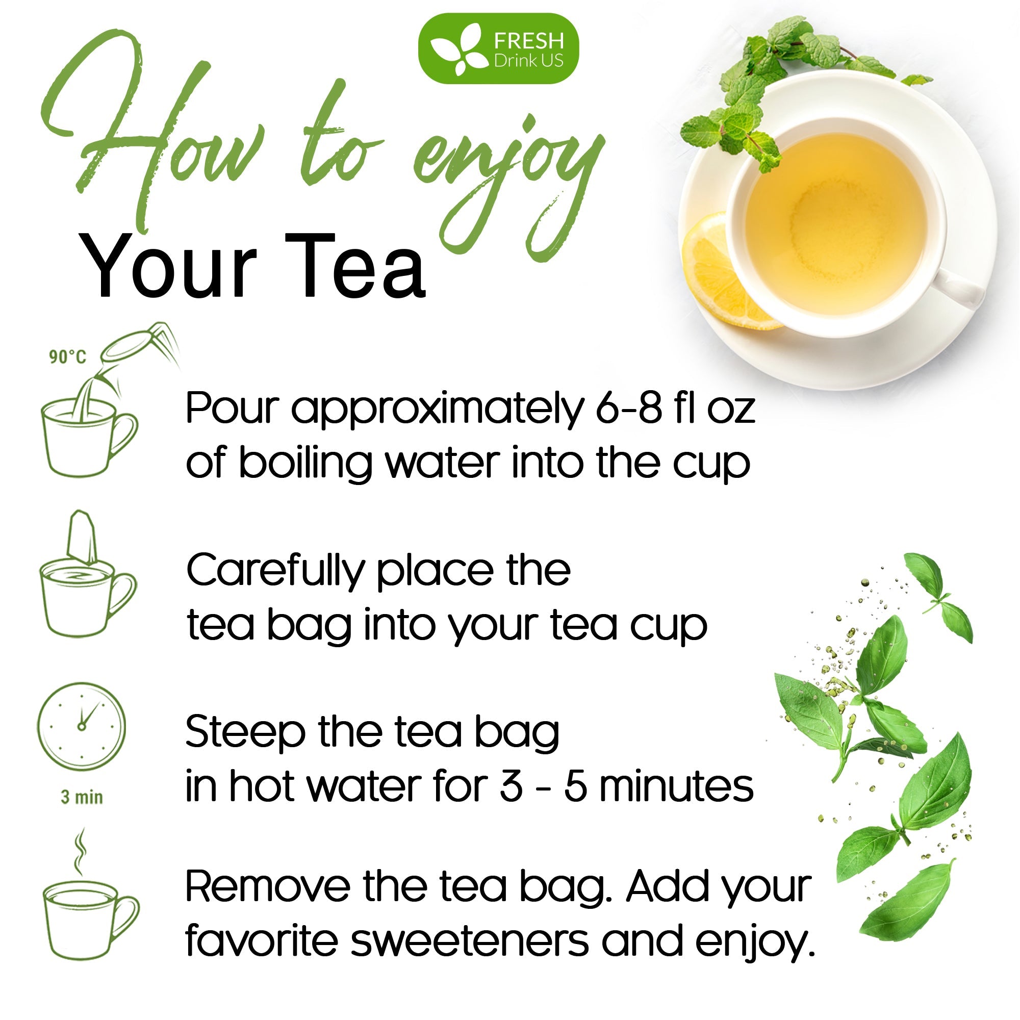 Moringa Leaf Tea Bags, 100% Natural & Pure from Moringa Leaves. Loose Leaf Moringa Herbal Tea. Moringa Leaf Tea. No Sugar, No Caffeine, No Gluten, Vegan by FreshDrinkUS - Natural and Premium Herbal Tea