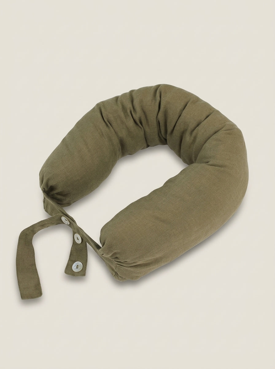 Linen Adjustable Neck Support Travel Pillow DestGlow