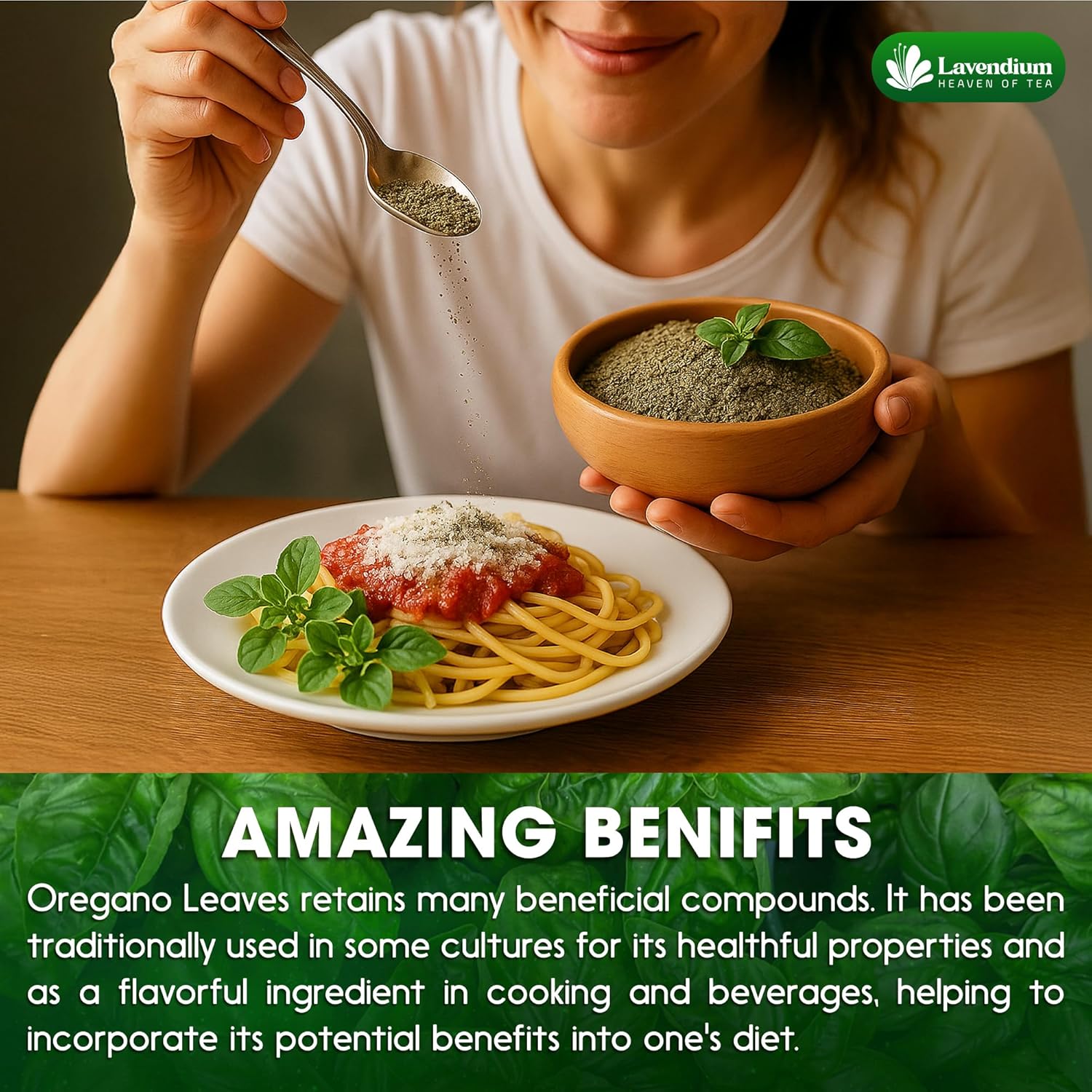 Premium Dried Oregano Leaves – 100% Pure, Non-GMO, Gluten-Free, Vegan – Aromatic Herb for Cooking, Seasoning, Sauces, and Pizza by FreshDrinkUS - Natural and Premium Herbal Tea