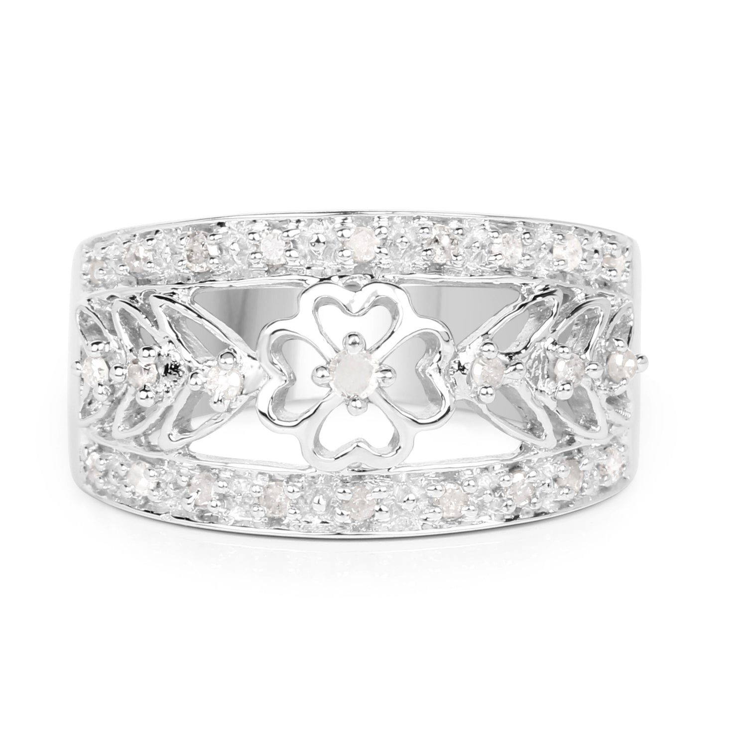 0.31 Carat Genuine White Diamond .925 Sterling Silver Ring by Bids.com