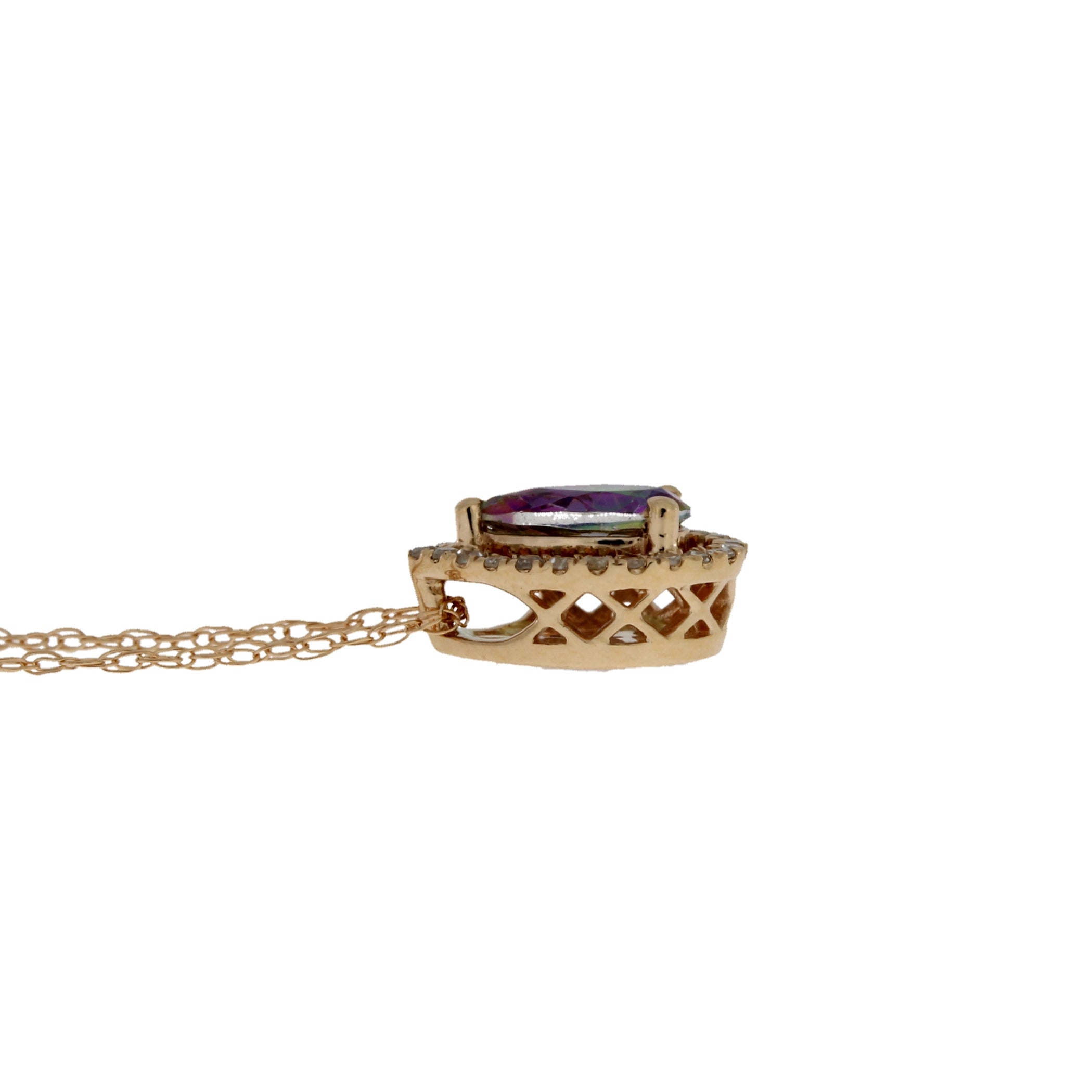 Treated Topaz Diamond Fashion Pendants 14KT Rose Gold by Bids.com