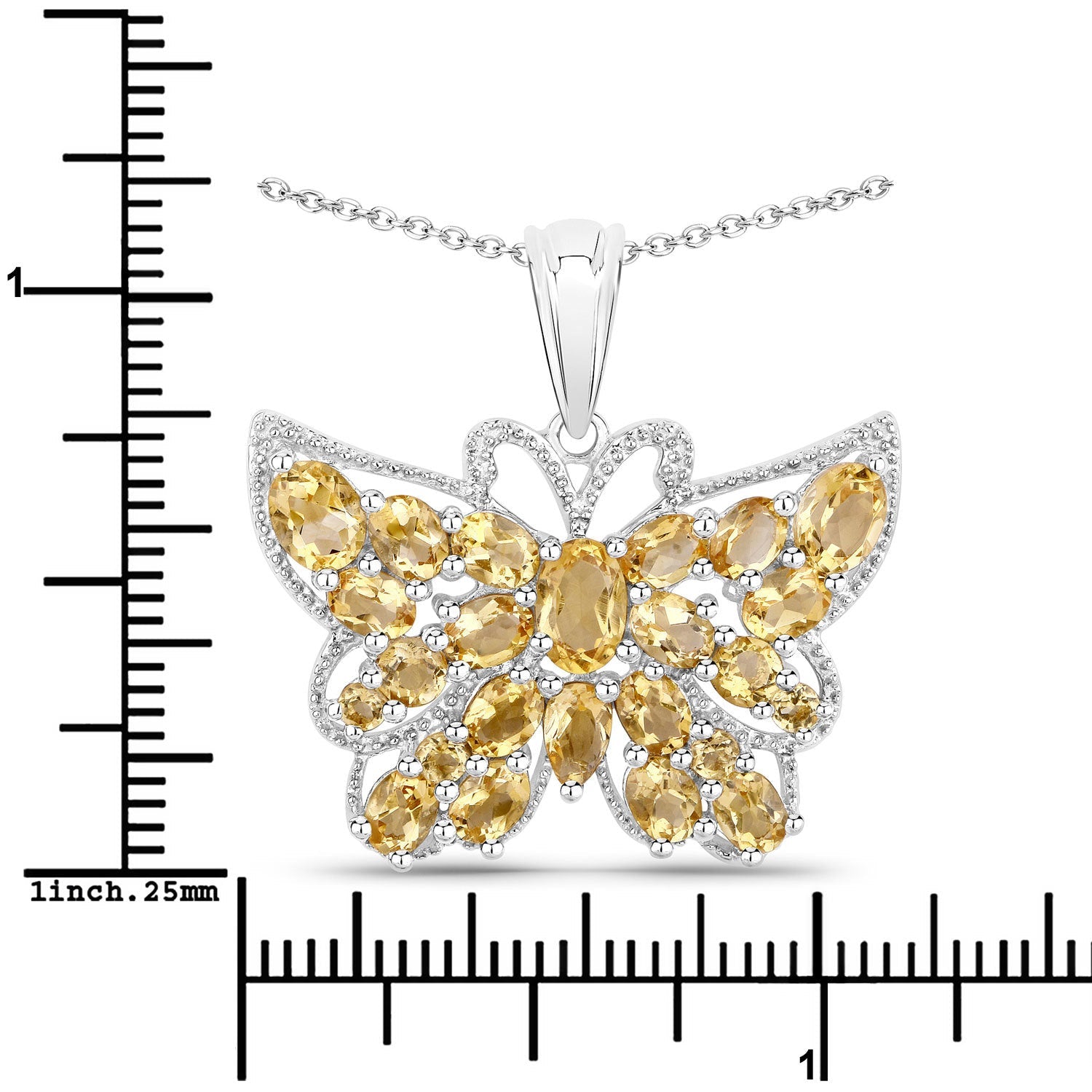 3.89 Carat Genuine Citrine .925 Sterling Silver Pendant DestGlow