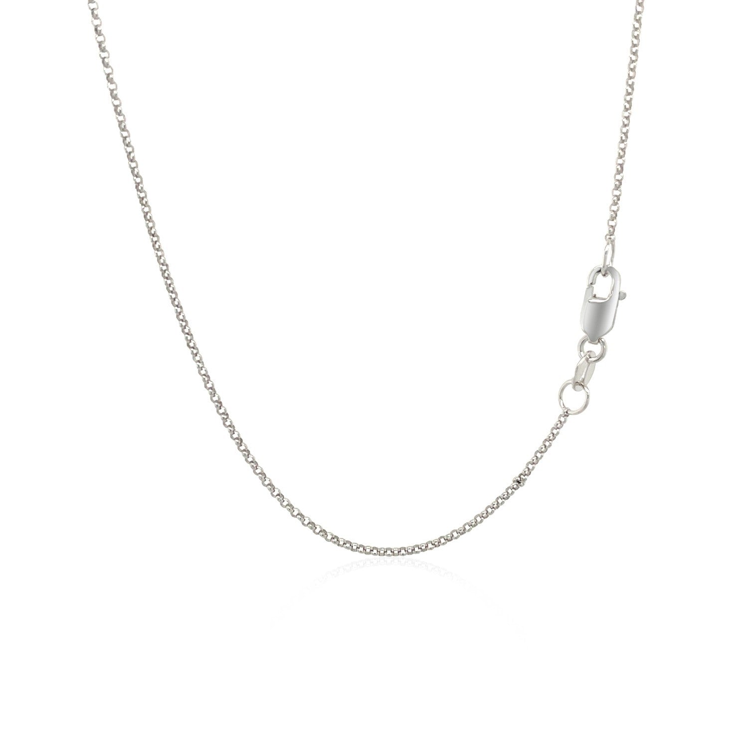 14k White Gold Diamond Cut Rolo Chain 1.1mm by Bids.com