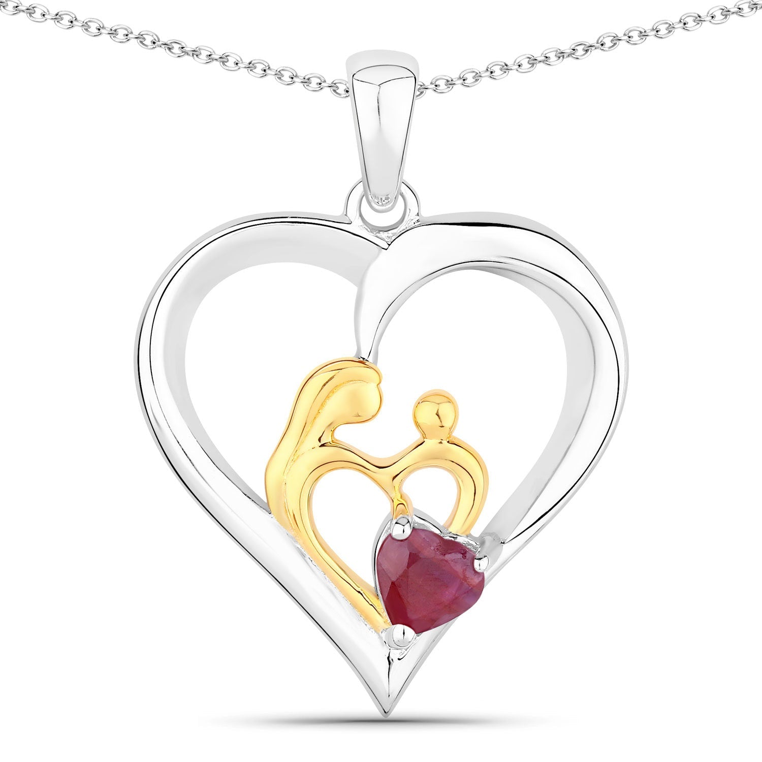 0.50 Carat Genuine Ruby .925 Sterling Silver Pendant by Bids.com