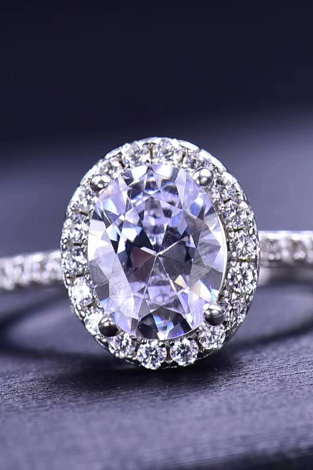 2 Carat Oval-Cut Sparkala™ Ring (Platinum Over Pure Sterling Silver) by Sparkala
