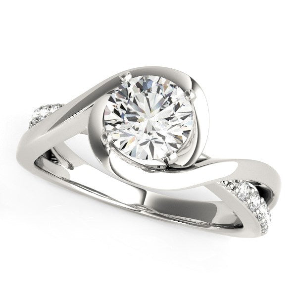 14k White Gold Split Band Round Bypass Diamond Engagement Ring (1 1/8 cttw) by Bids.com