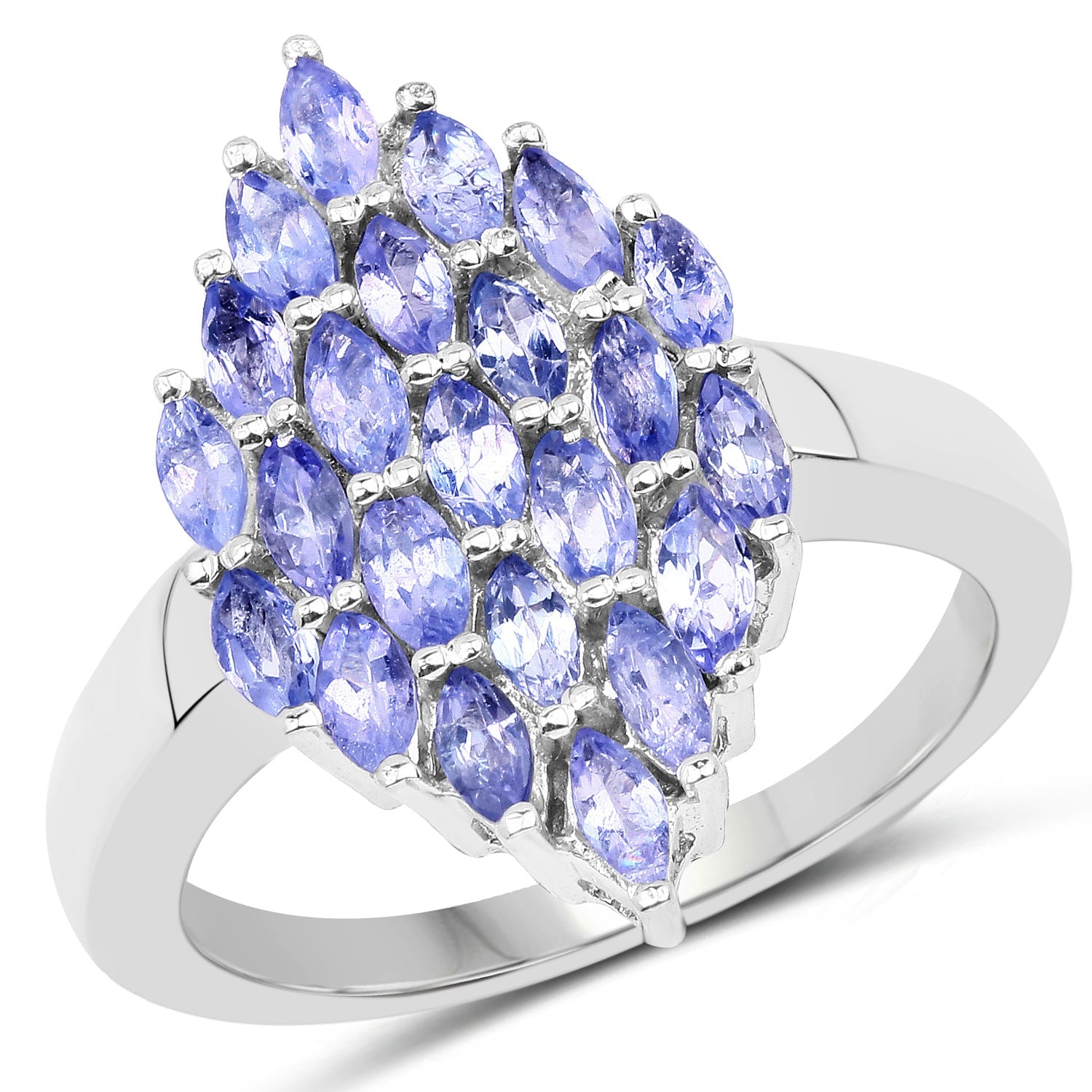 1.84 Carat Genuine Tanzanite .925 Sterling Silver Ring by Bids.com