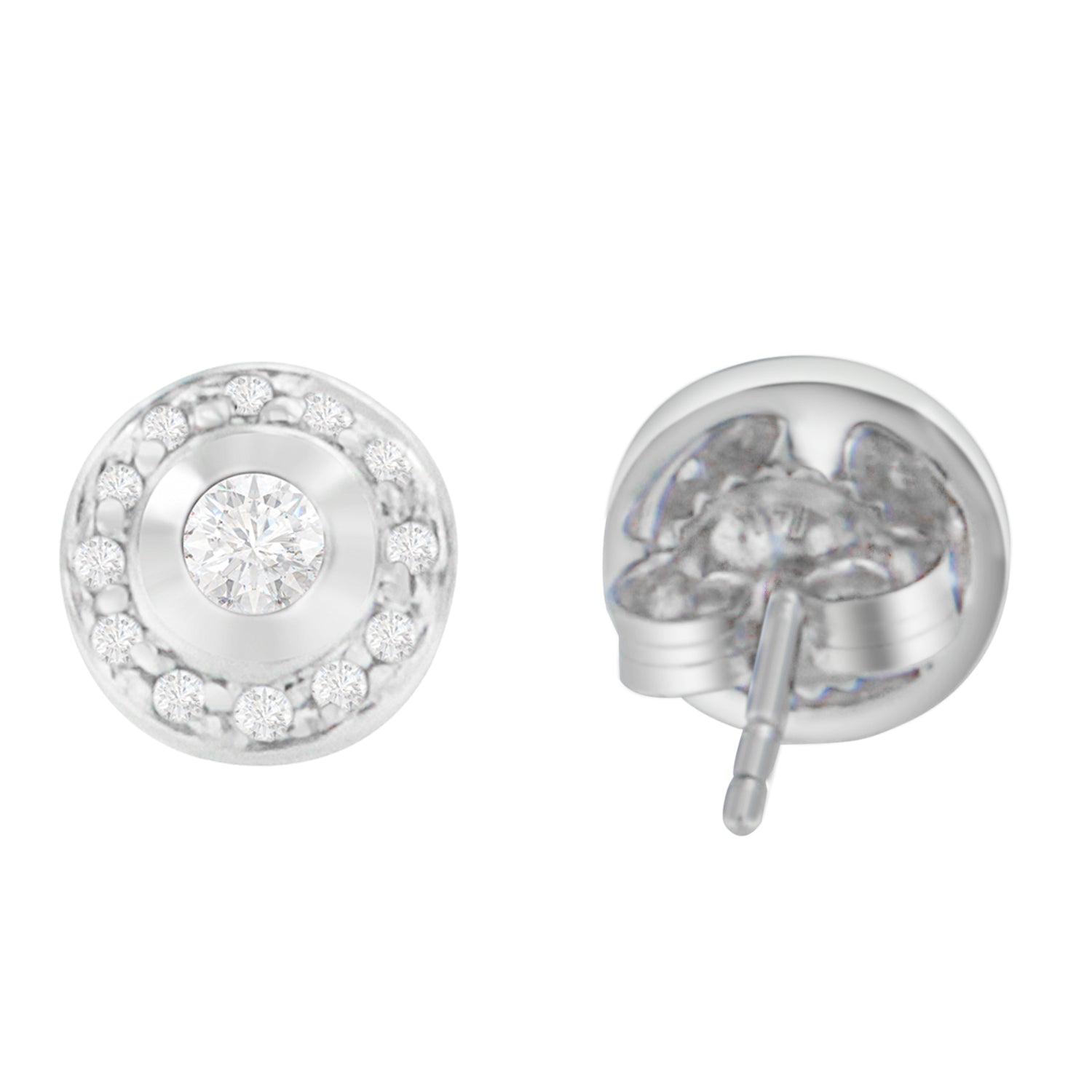14K White Gold 1/3 cttw Round Cut Diamond Earrings (H-I, SI2-I1) by Bids.com