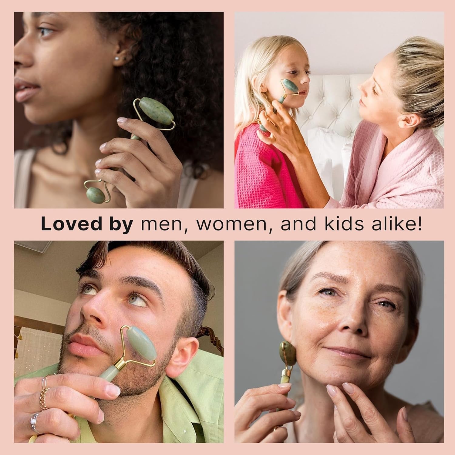 Jade Roller for Face - Smoothes Fine Lines & Wrinkles, Face Massager Skin Care Tools with Small Eye Roller for Puffy Eyes, De-Puffing & Firming Facial Tool, Self Care Gifts for Women by Korean Skin Care