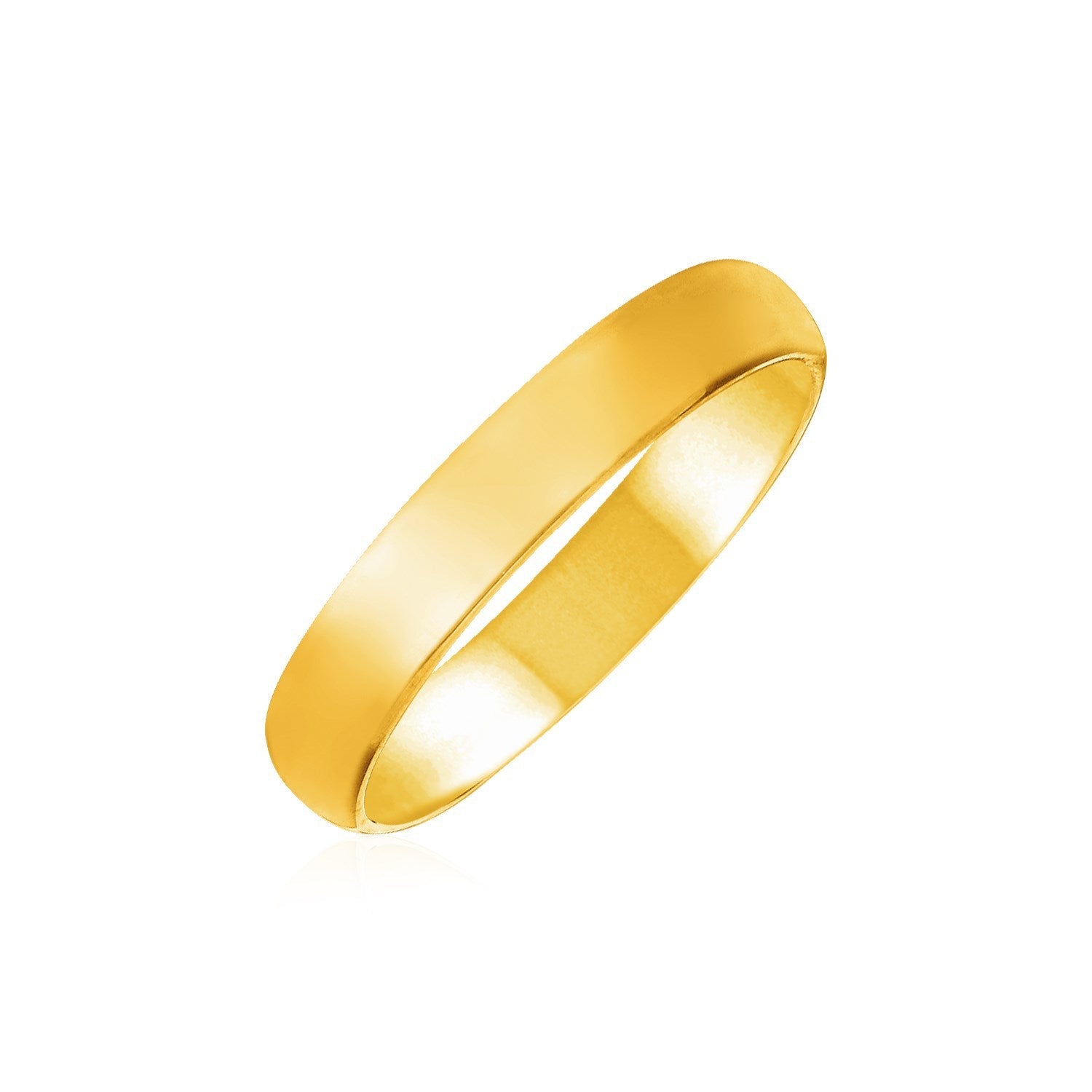 14k Yellow Gold 4mm Comfort Fit Wedding Band by Bids.com
