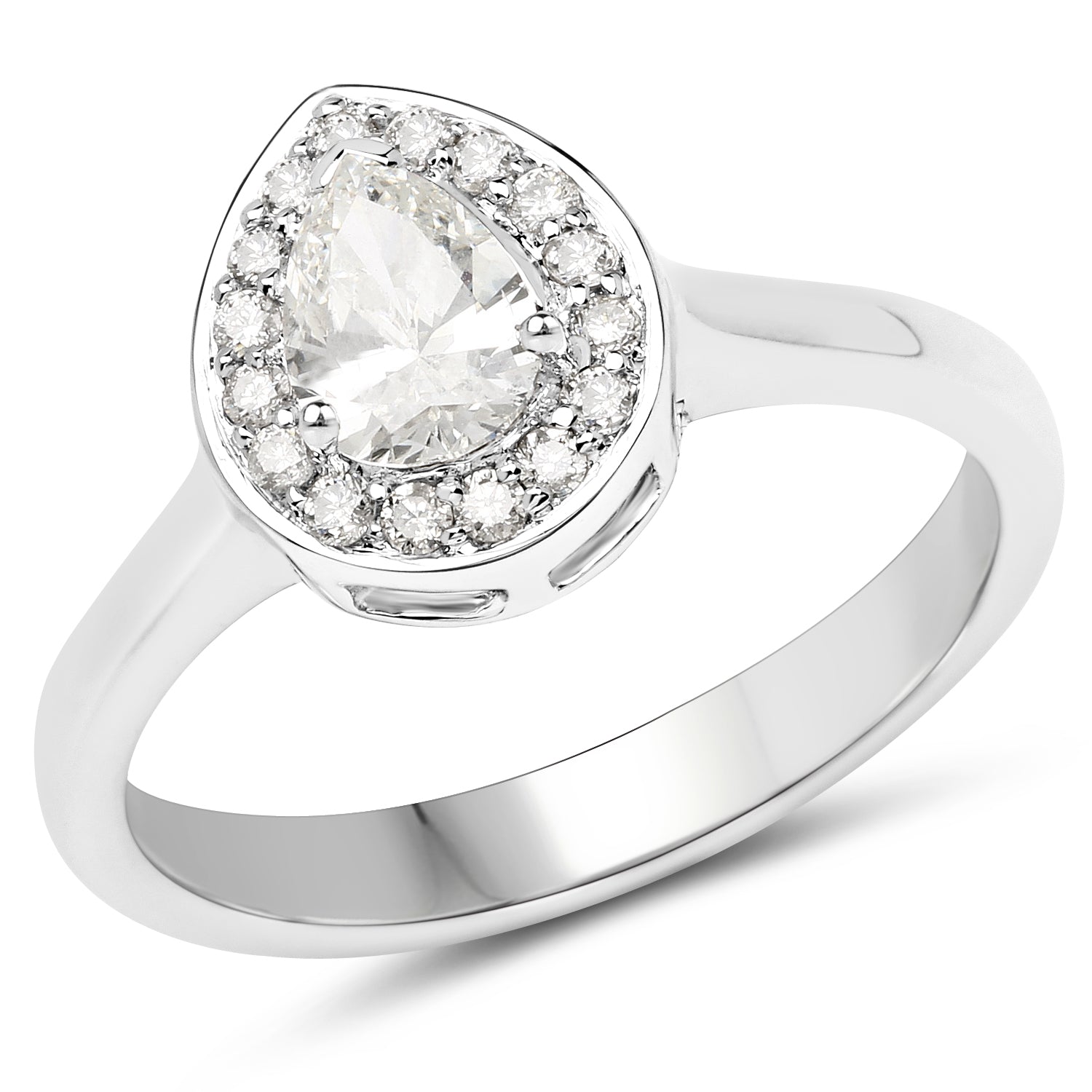 14K White Gold 0.64 Carat Genuine White Diamond Ring by Bids.com