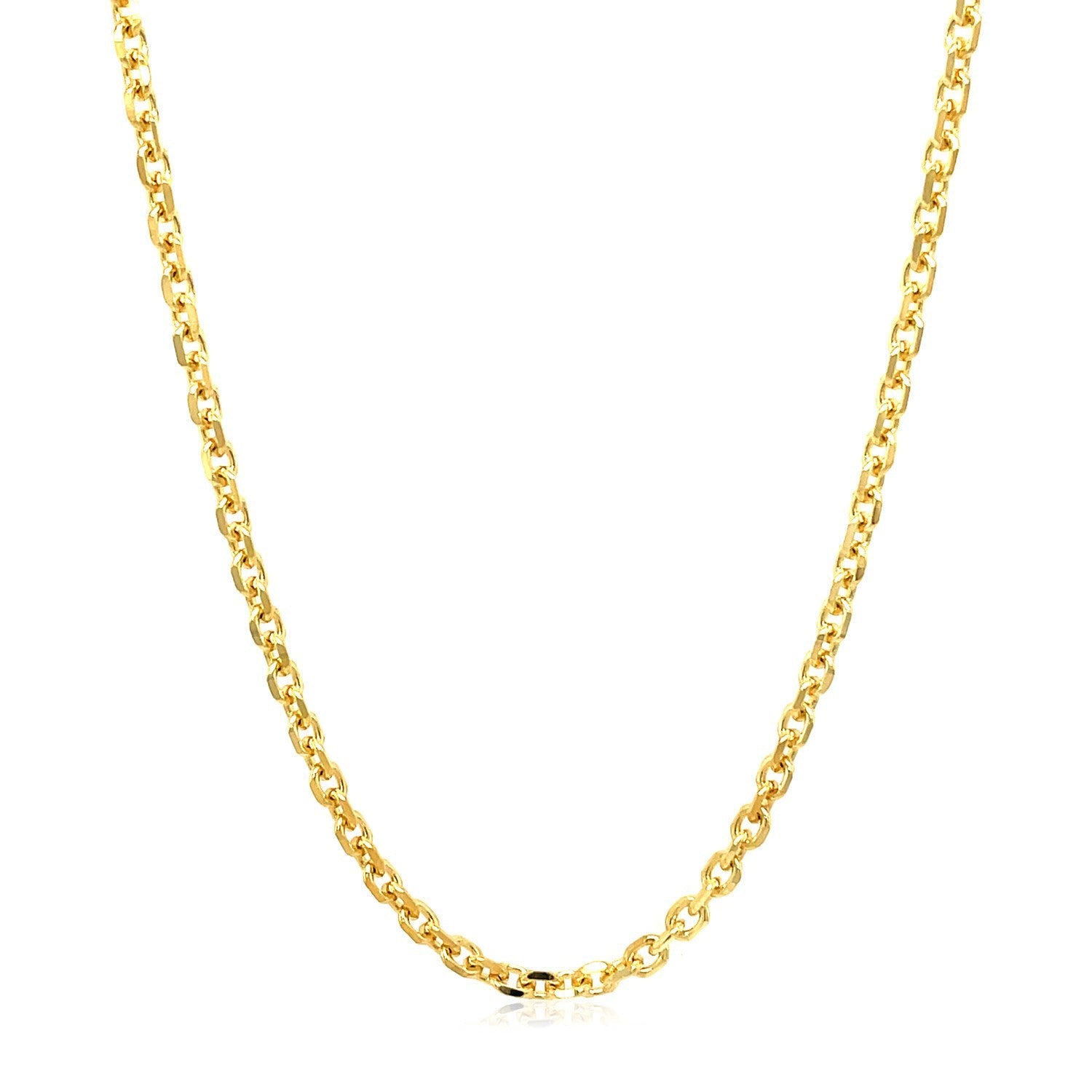 2.6mm 14k Yellow Gold Diamond Cut Cable Link Chain by Bids.com