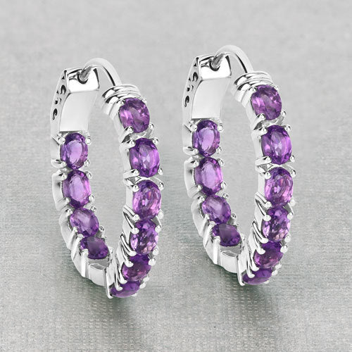 3.20 Carat Genuine Amethyst .925 Sterling Silver Earrings DestGlow