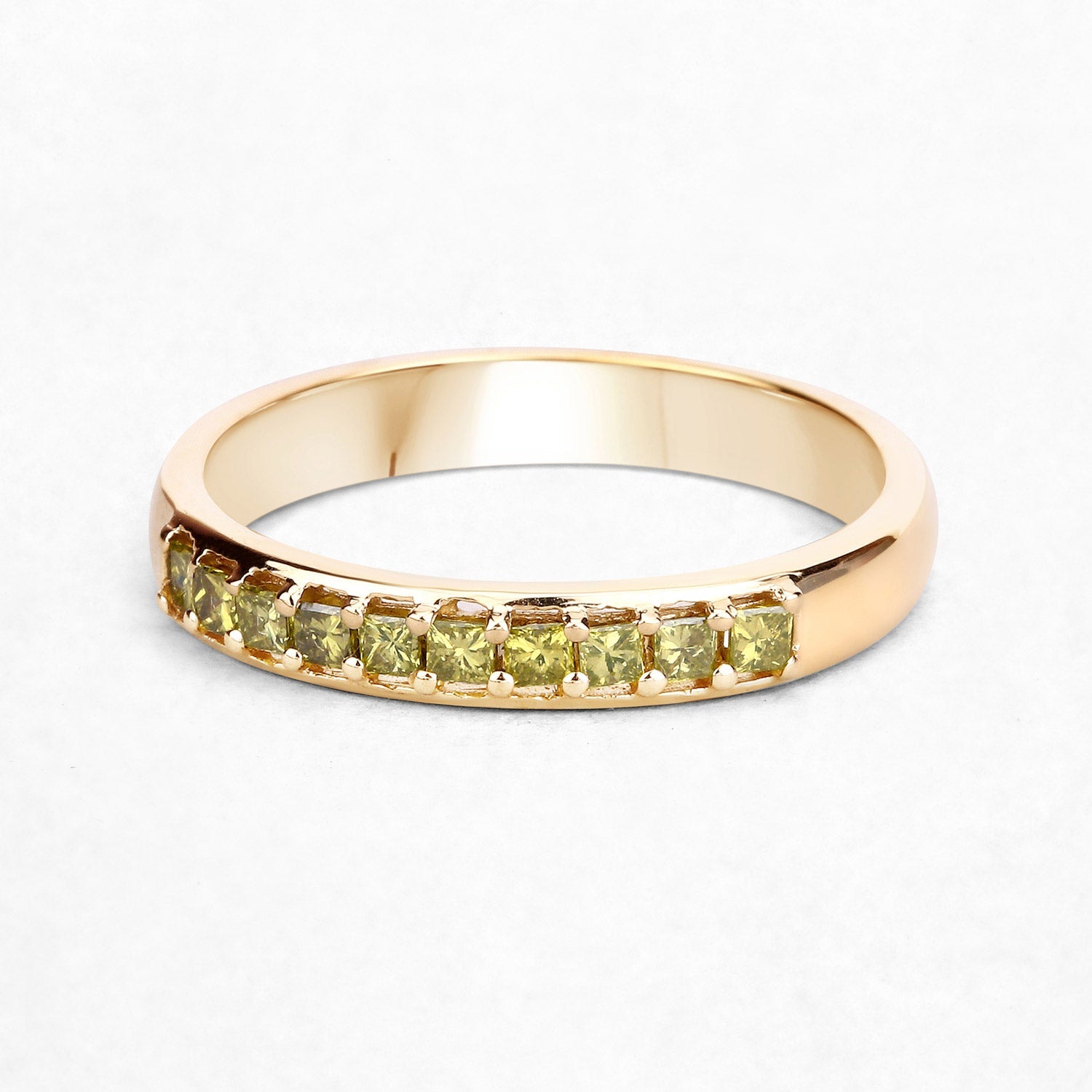 0.27 Carat Genuine Yellow Diamond 14K Yellow Gold Ring (SI1-SI2) by Bids.com