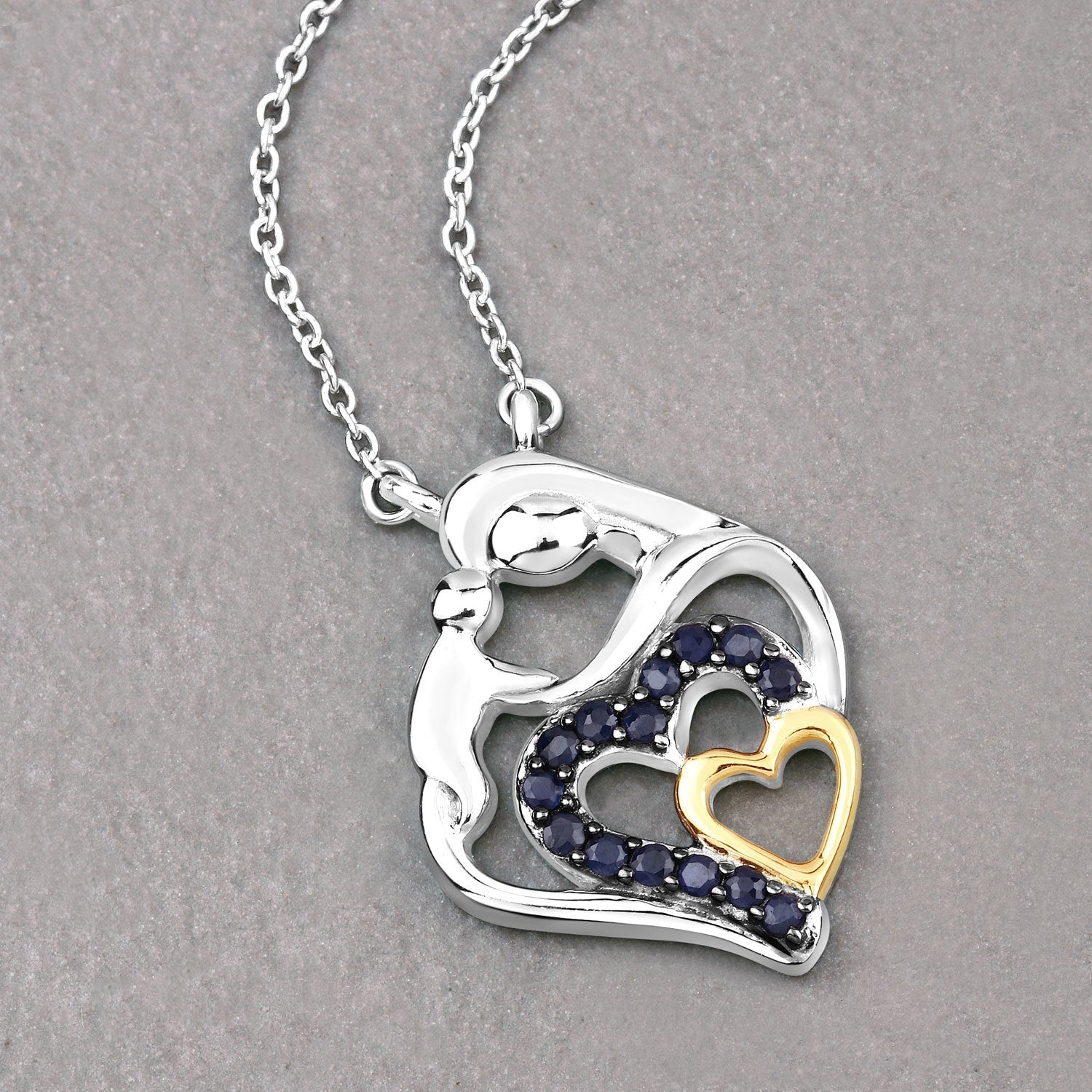 0.28 Carat Genuine Blue Sapphire .925 Sterling Silver Pendant by Bids.com