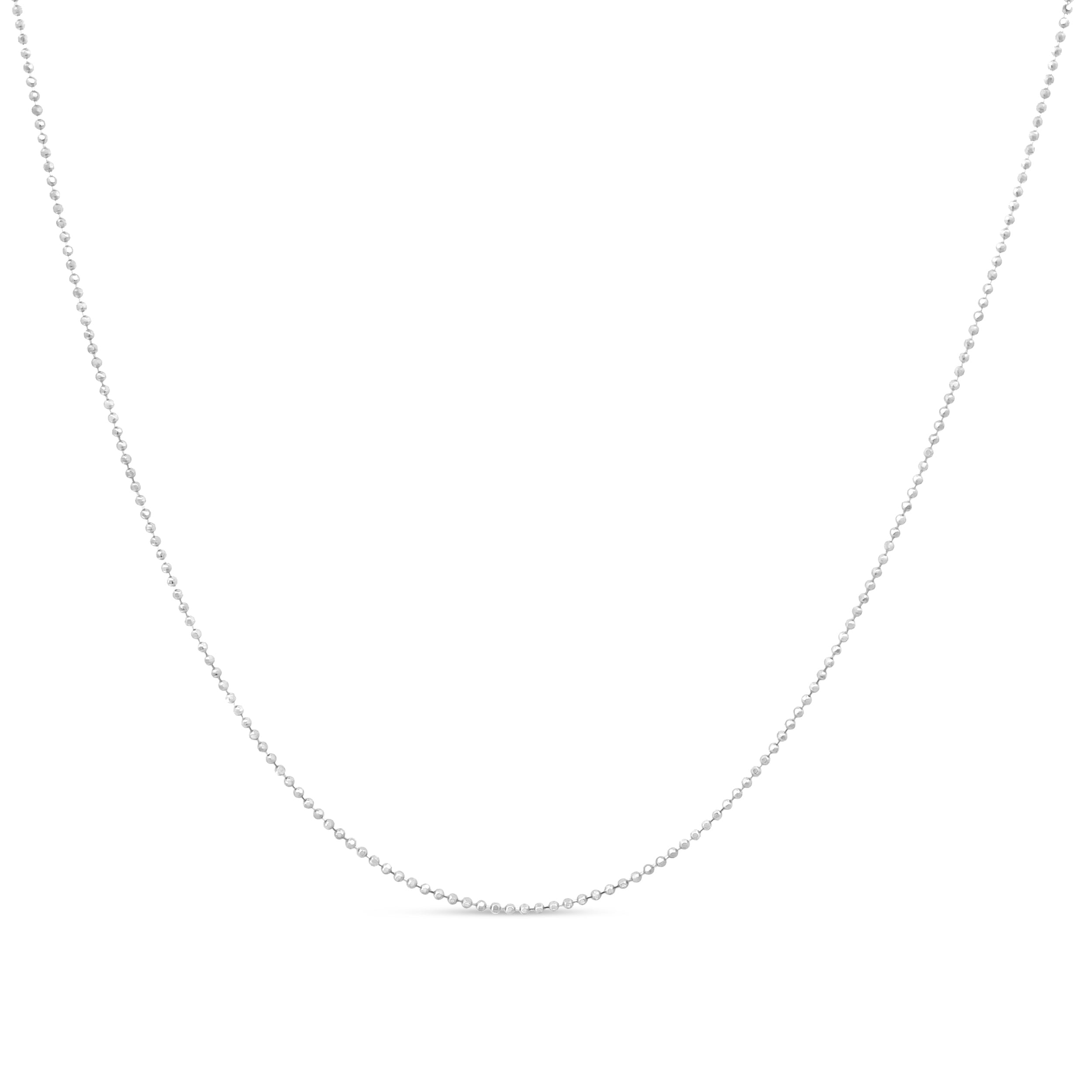 .925 Sterling Silver 0.7mm Slim and Dainty Unisex 18" Inch Ball Bead Chain Necklace by Bids.com