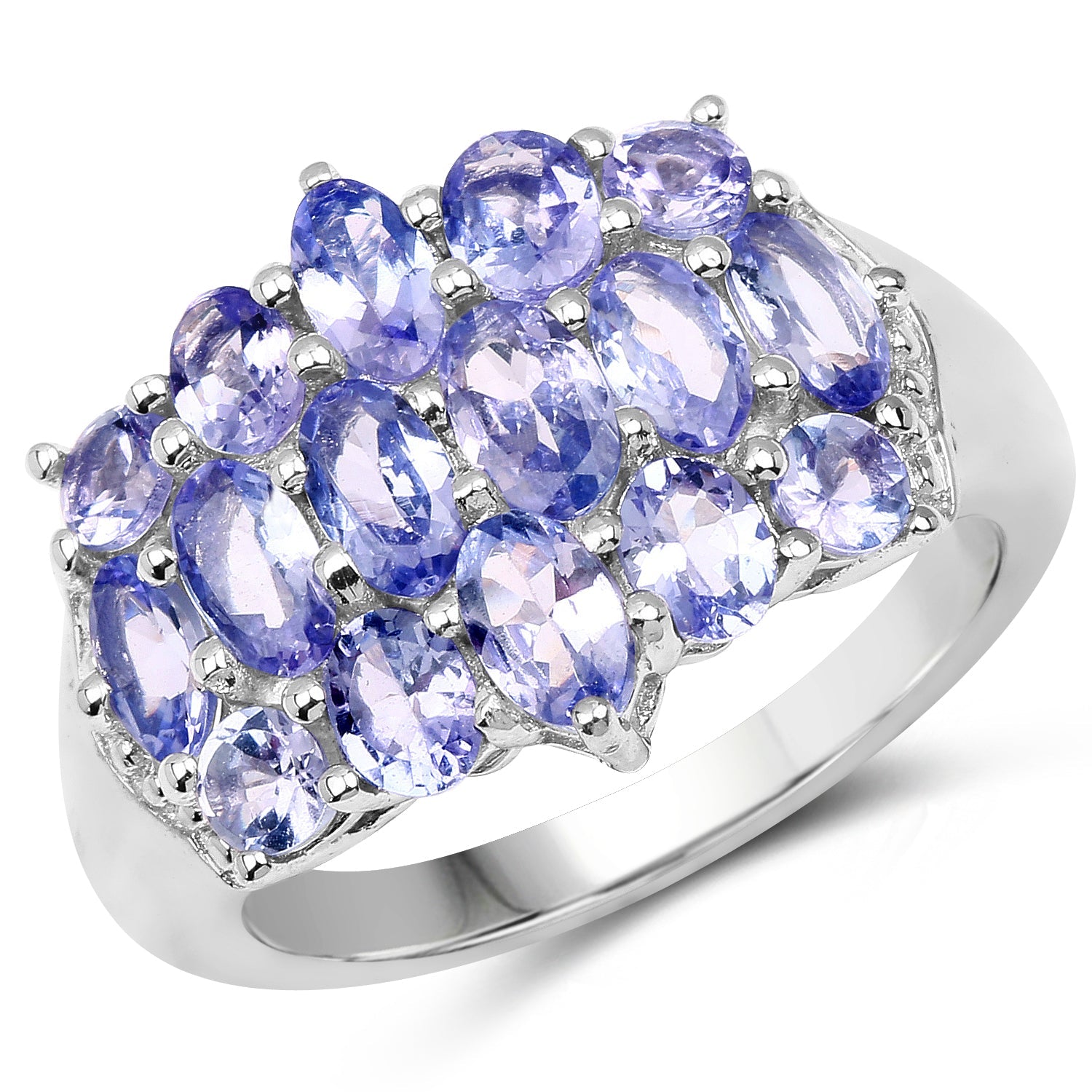 3.08 Carat Genuine Tanzanite .925 Sterling Silver Ring by Bids.com