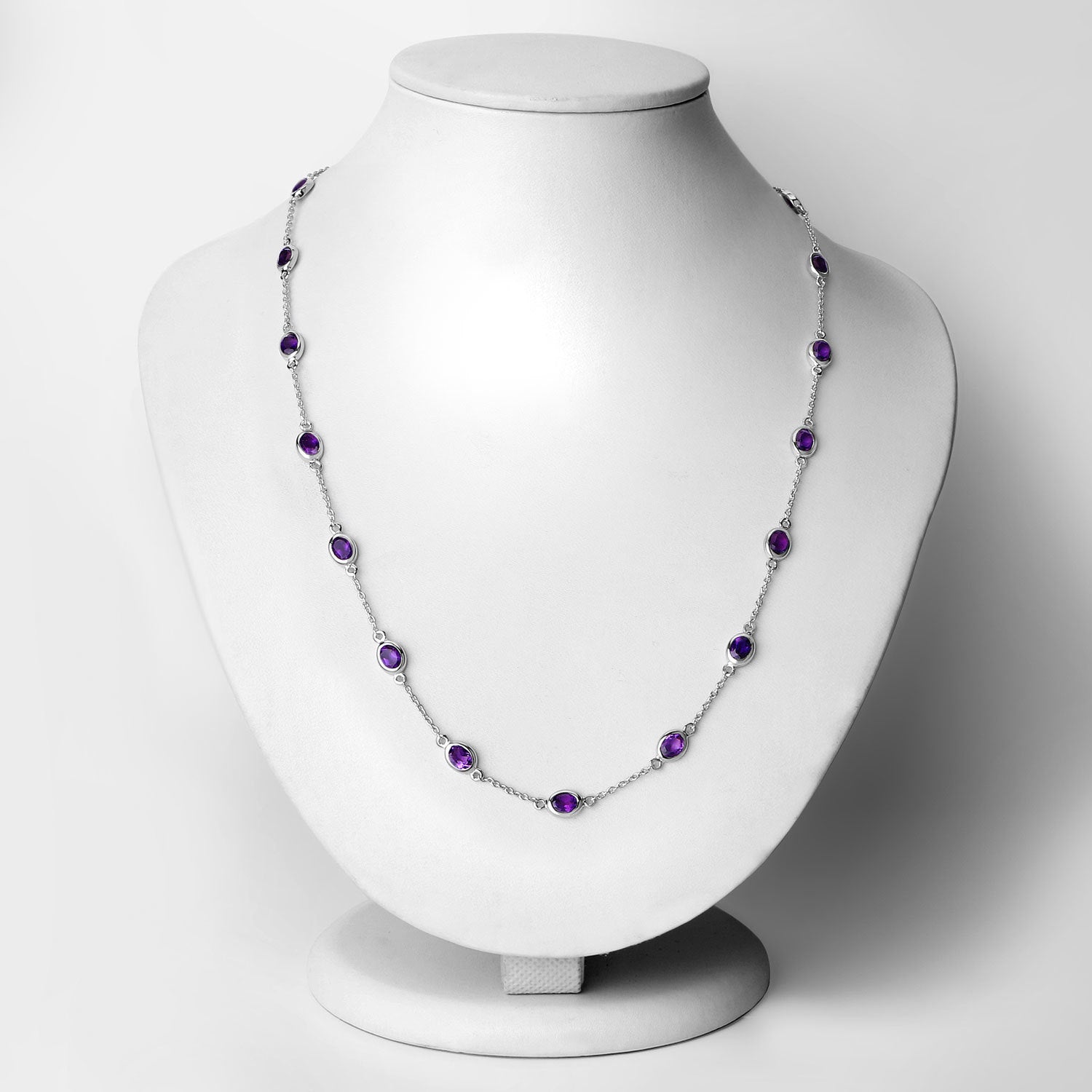6.12 Carat Genuine Amethyst .925 Sterling Silver Necklace by Bids.com