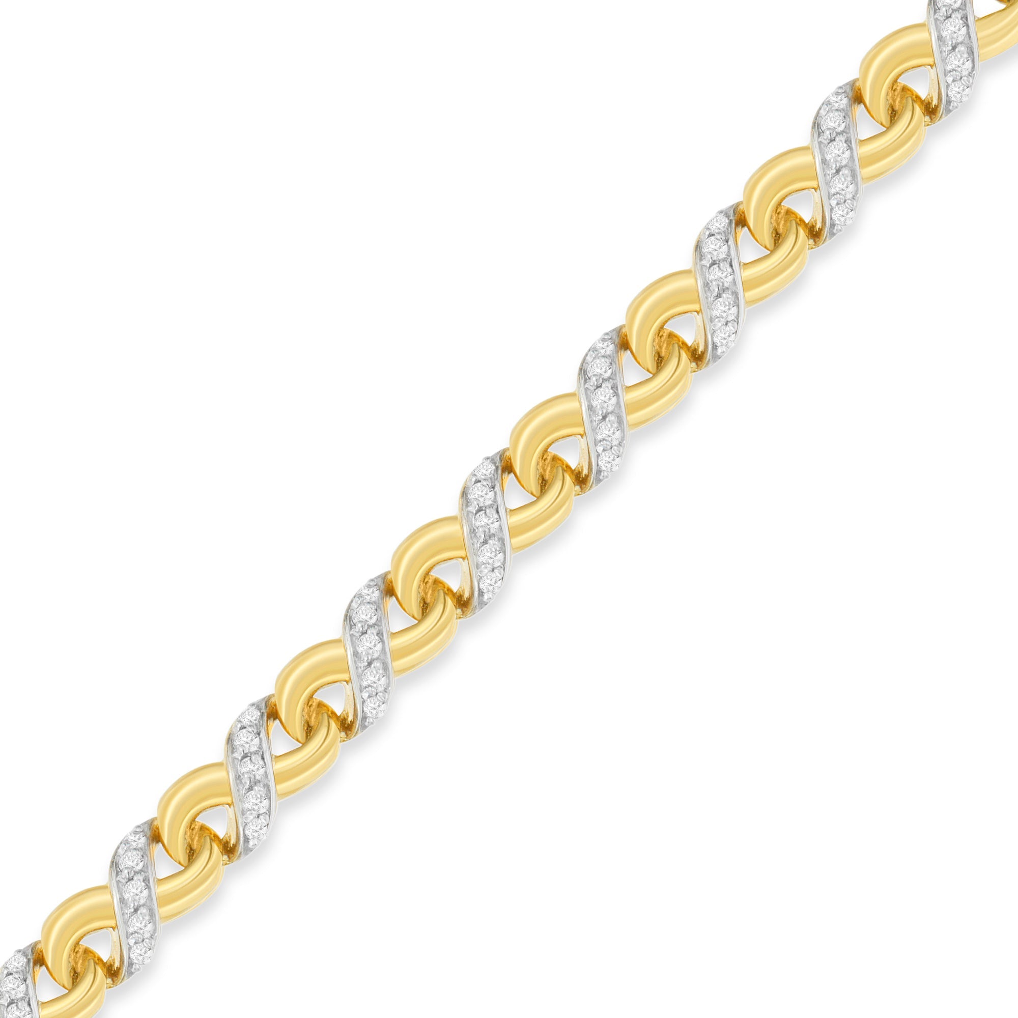 10K Yellow Gold 1 cttw Diamond Riviera Statement Pendant Necklace (J-K, I2-I3) by Bids.com