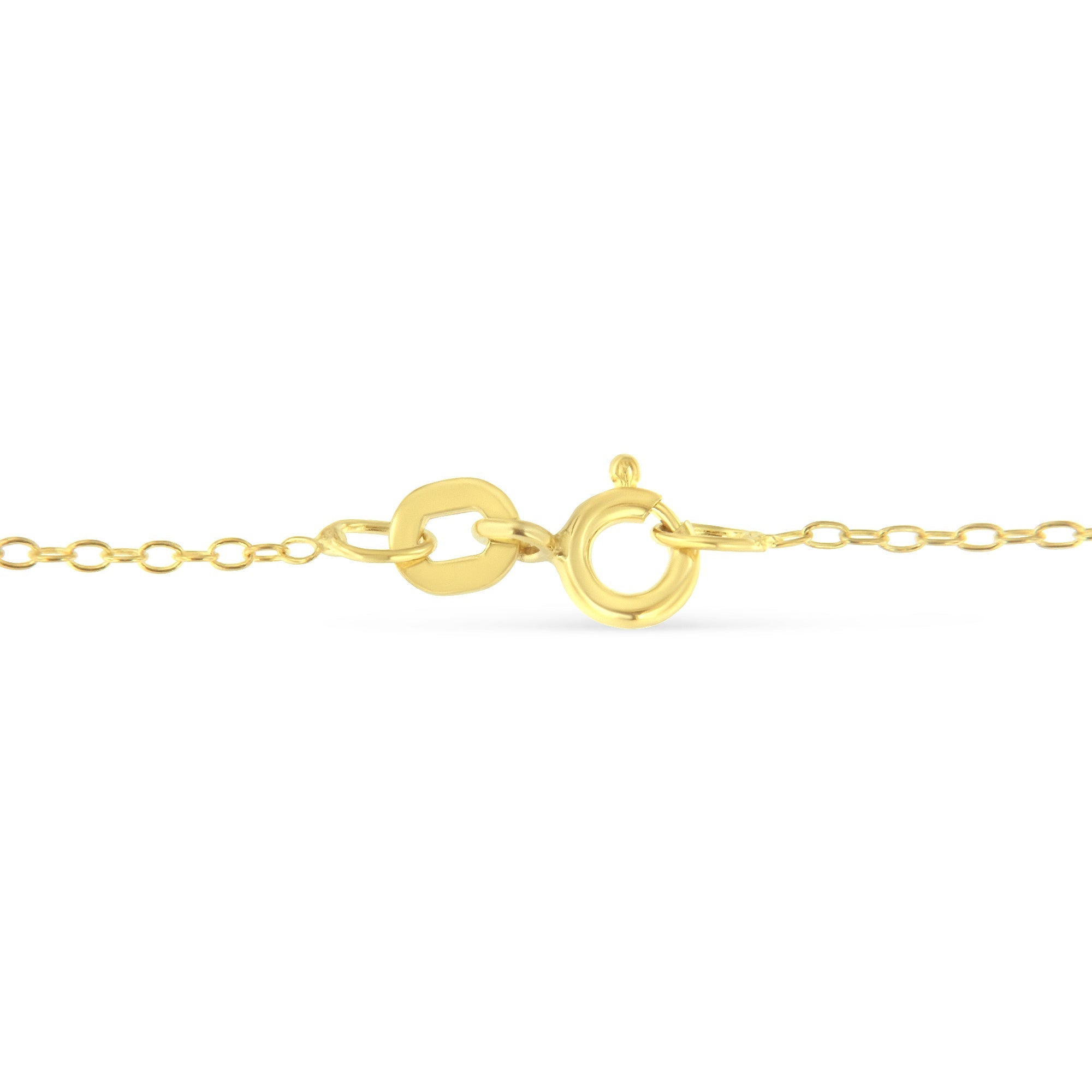 Yellow Color Plated Sterling Silver Diamond Station Necklace (1/2 cttw, K-L Color, I2-I3 Clarity)