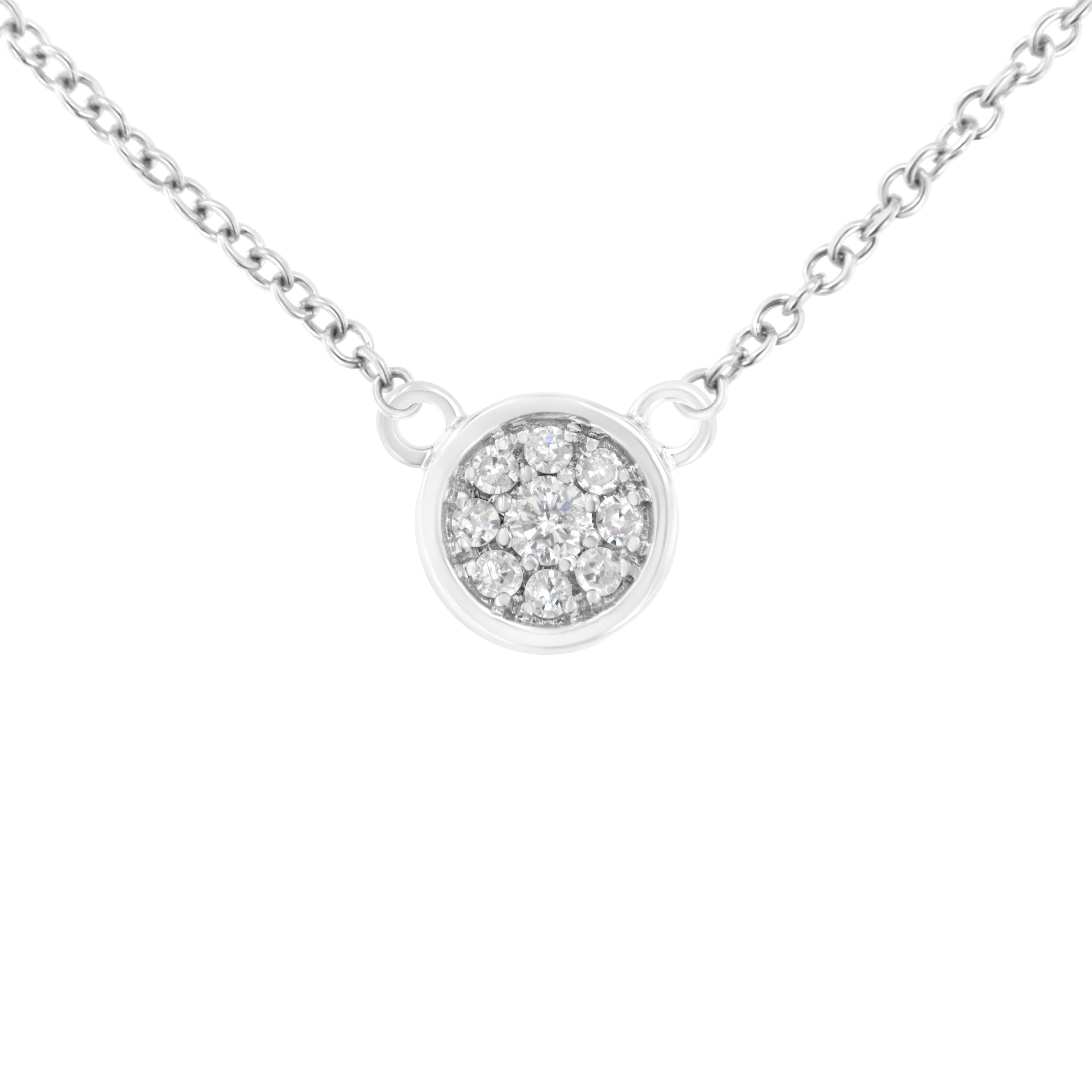 10K White Gold 1/4 Cttw Diamond Flower Pendant Necklace (I-J Color, I2-I3 Clarity) - Adjustable 16-18" chain by Bids.com