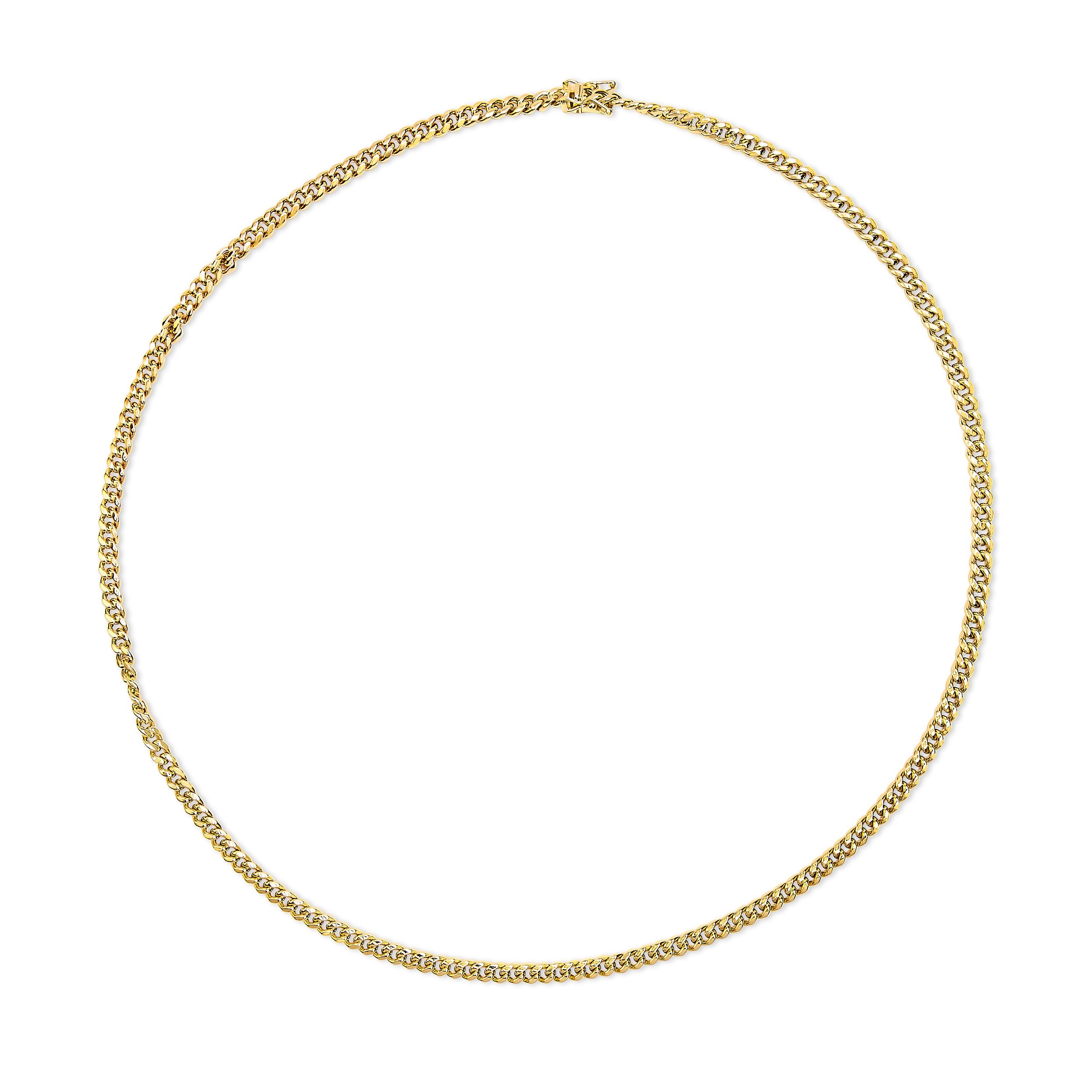 Semi-Solid 14K Yellow Gold 4.5mm Miami Cuban Chain Necklace - Unisex Chain - 22 Inches by Bids.com