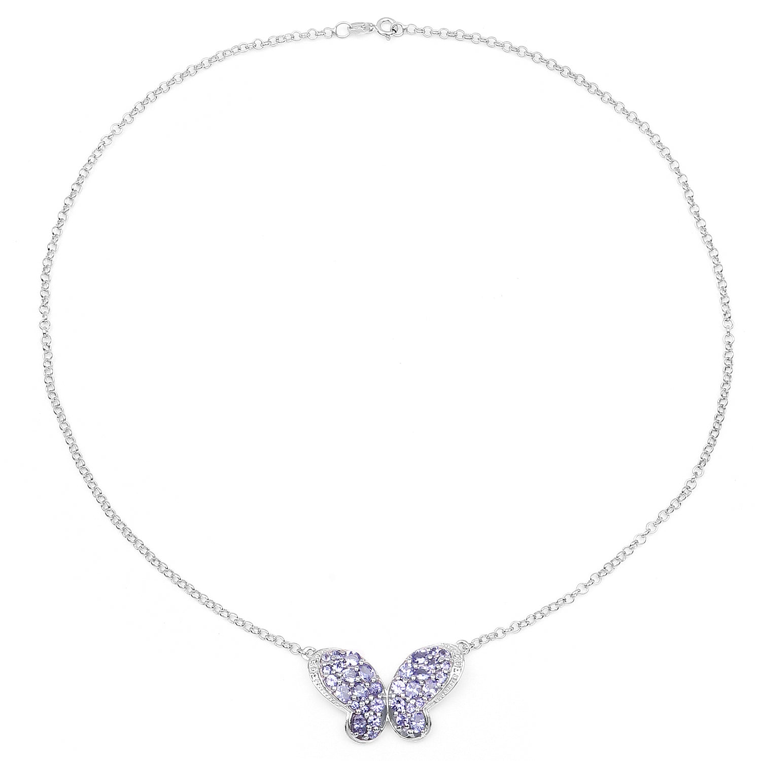 3.31 Carat Genuine Tanzanite & White Topaz .925 Sterling Silver Pendant DestGlow