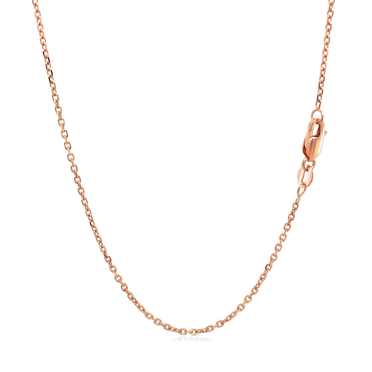 14k Rose Gold Diamond Cut Cable Link Chain 1.3mm by Bids.com