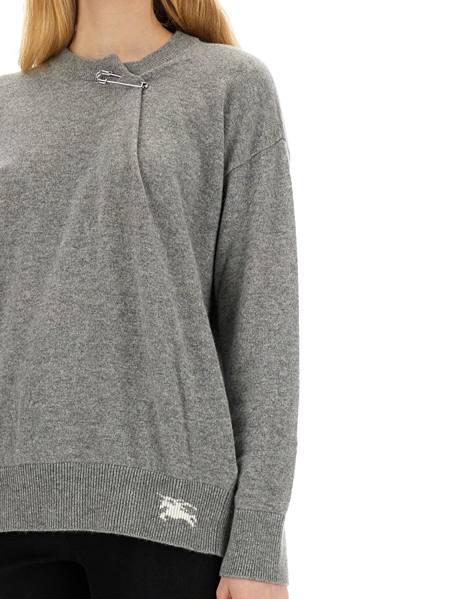 Burberry Women Cashmere Sweater With Kilt Pin DestGlow