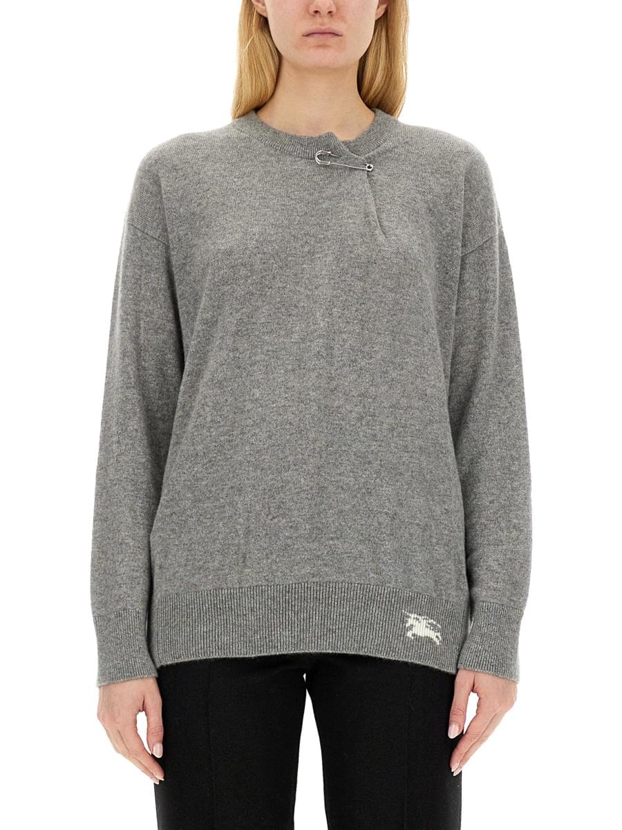 Burberry Women Cashmere Sweater With Kilt Pin DestGlow