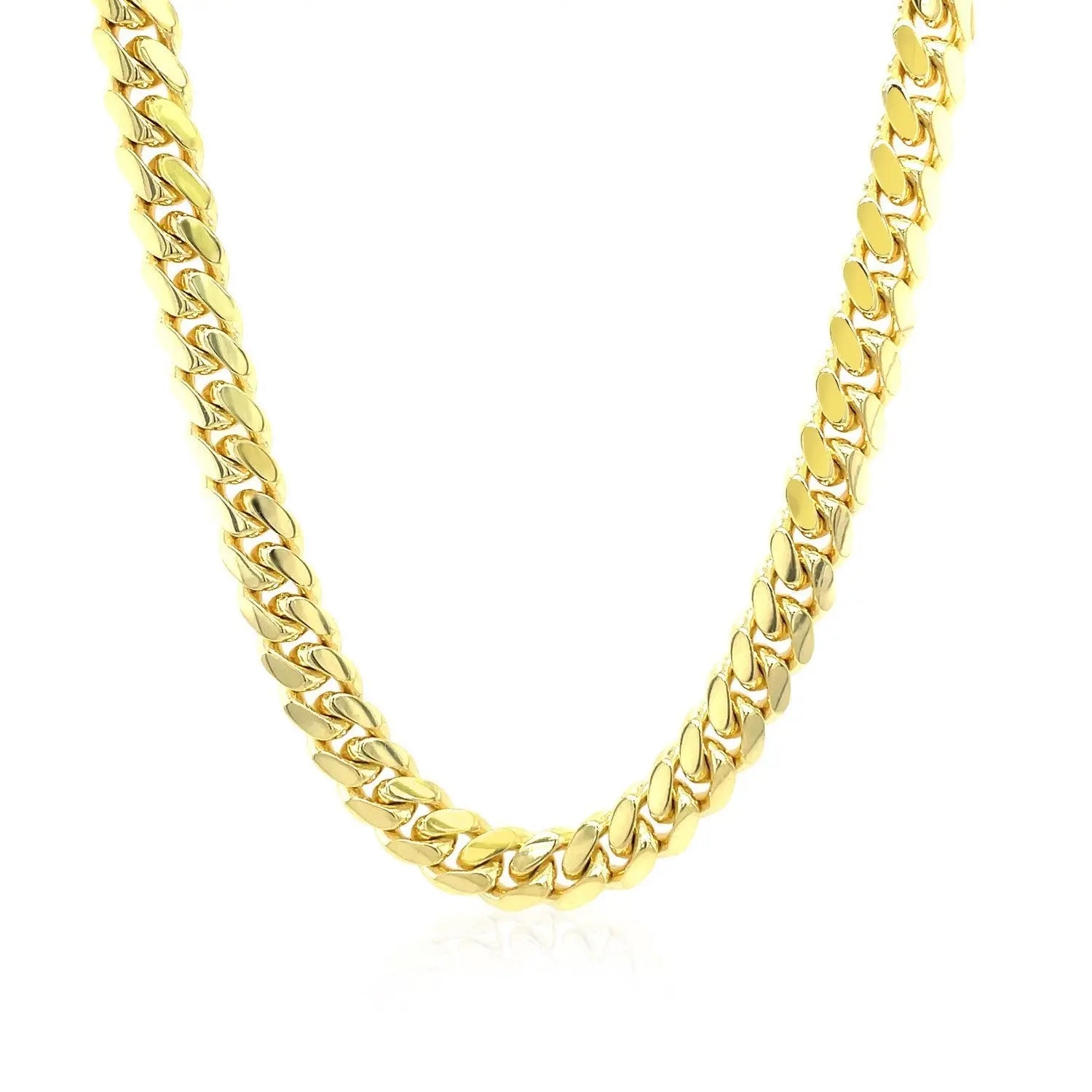 6.0mm 14k Yellow Gold Classic Miami Cuban Solid Chain