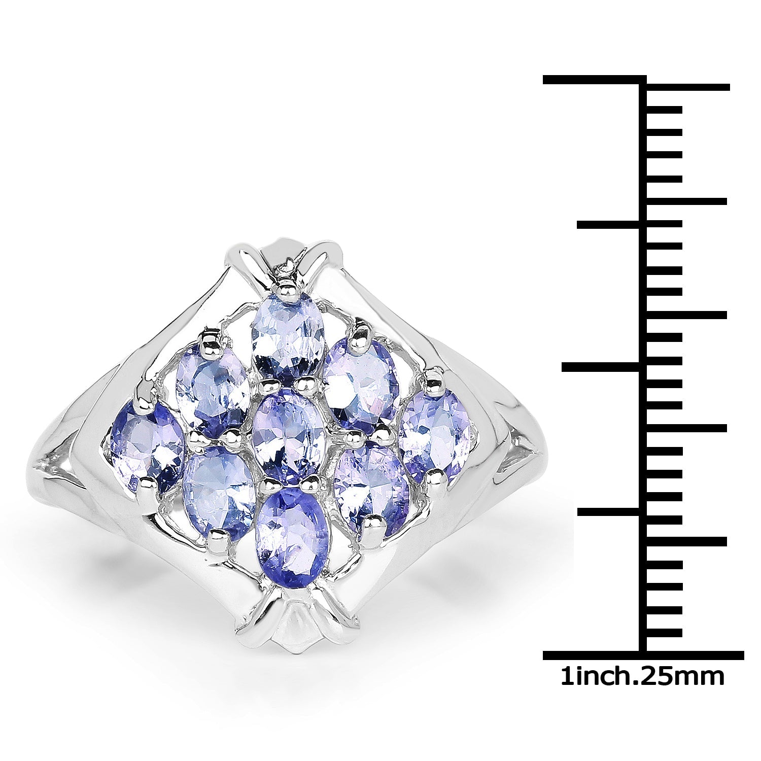 1.53 Carat Genuine Tanzanite .925 Sterling Silver Ring by Bids.com