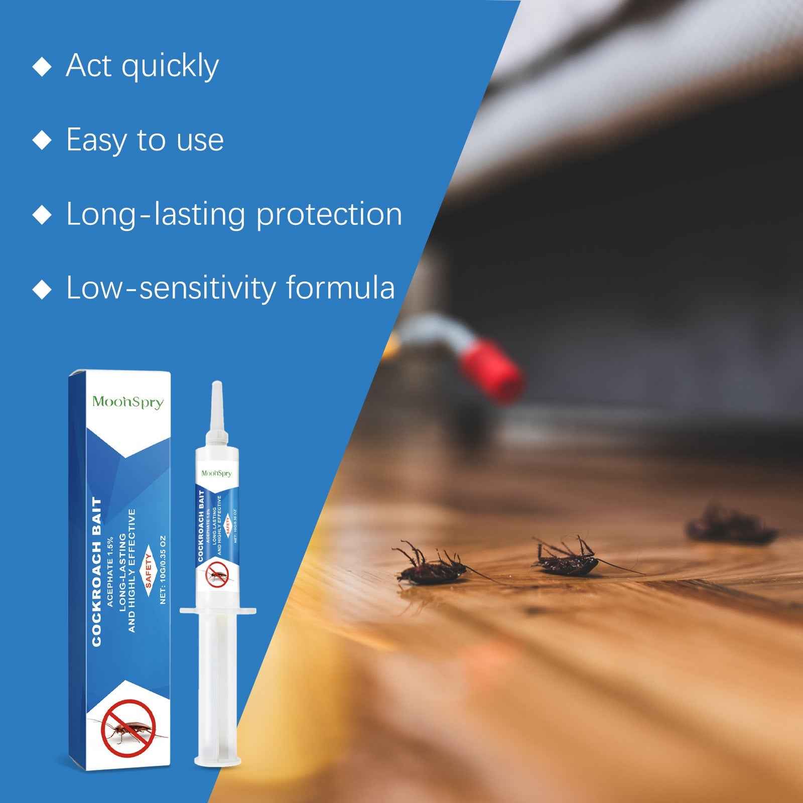 MoonSpry Cockroach Bait Gel Indoor Home Kitchen Cockroach Bait