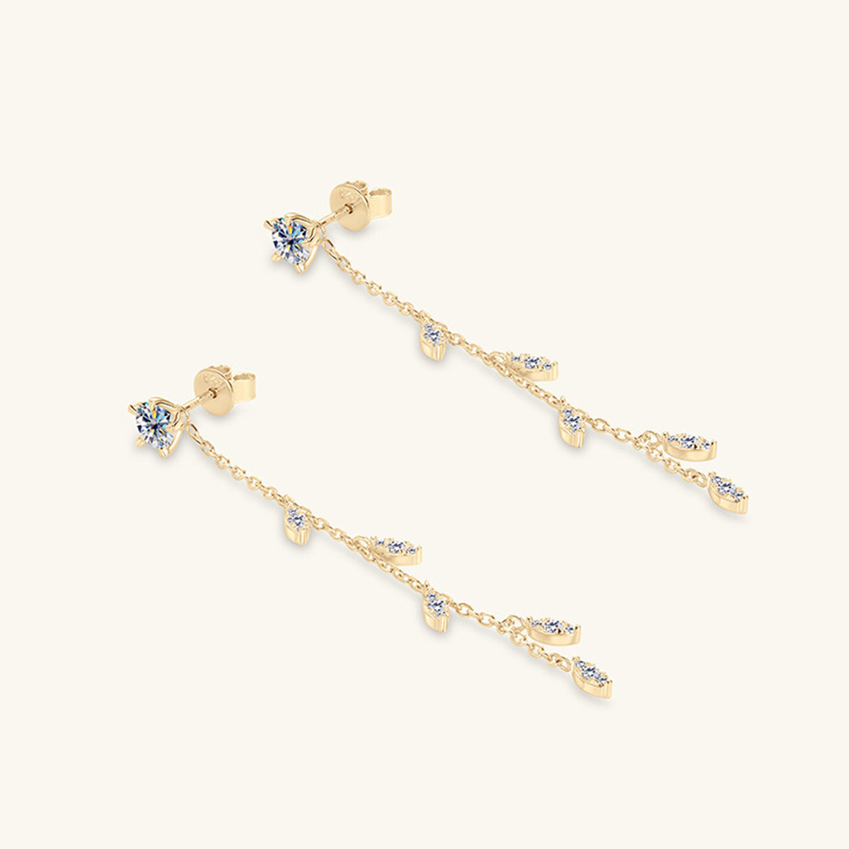 1.38 Carat Sparkala™ Pure Sterling Silver Leaf Earrings - DestGlow