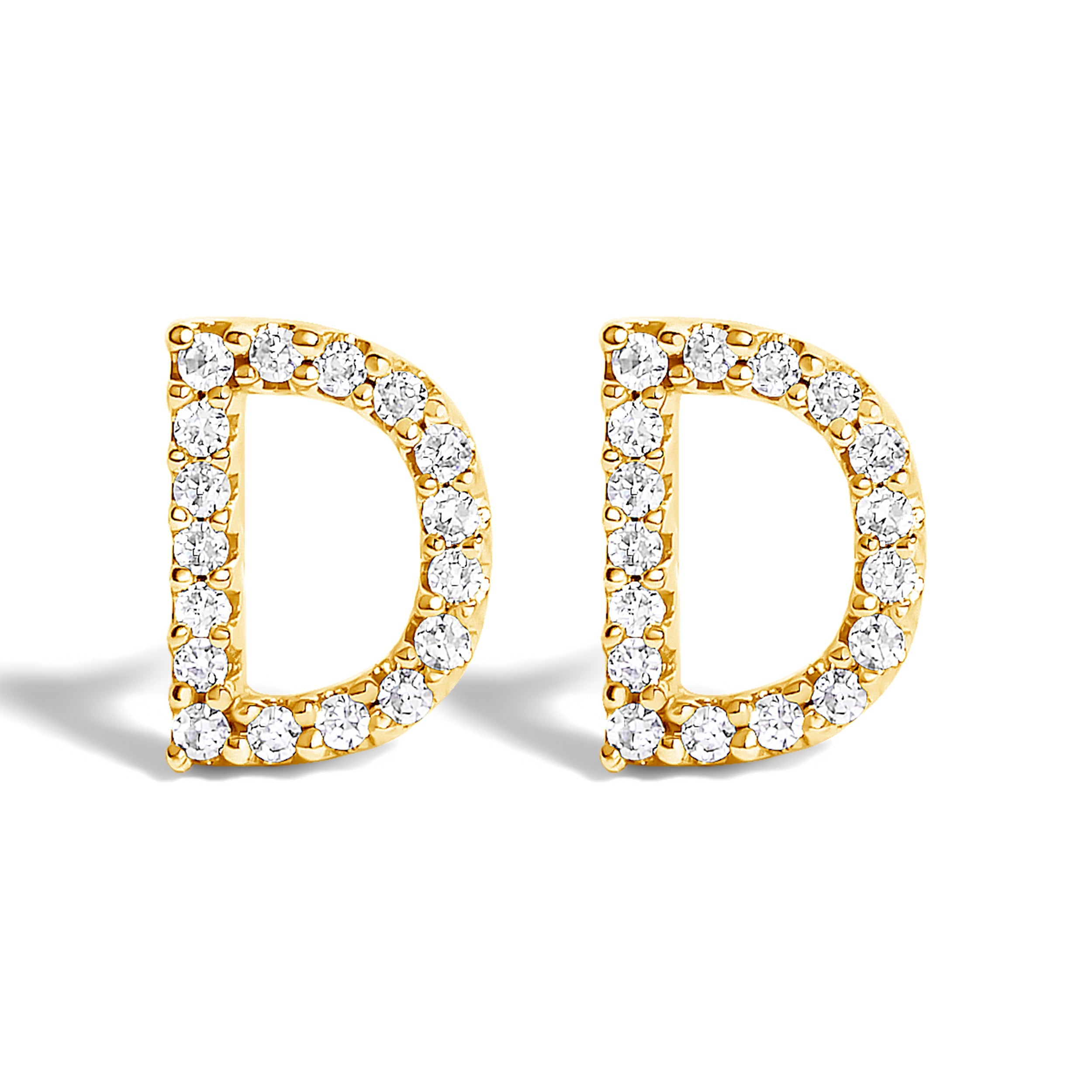 10K White Gold 1/10 Cttw Diamond Initial “A†Stud Earring by Bids.com