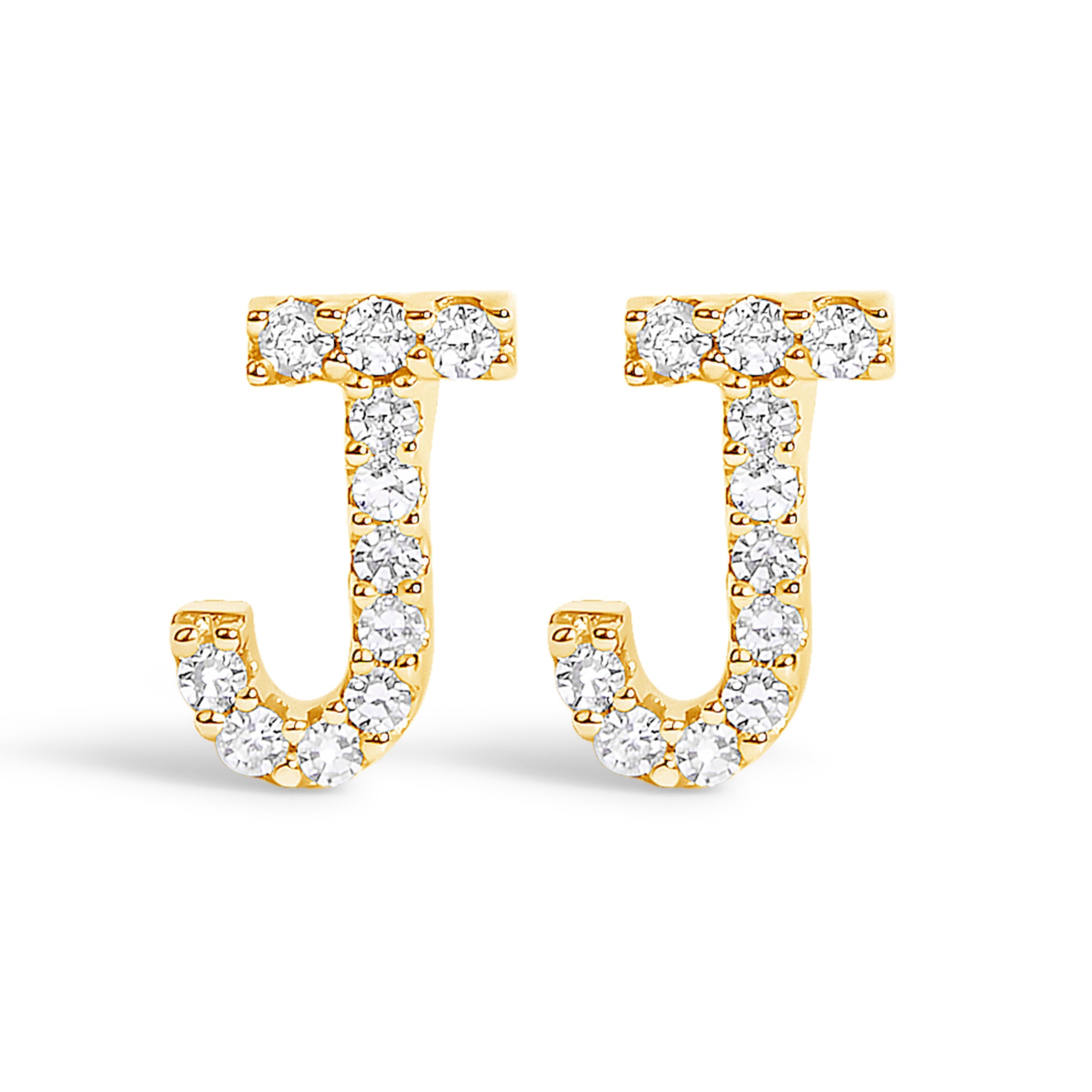 10K White Gold 1/10 Cttw Diamond Initial “A†Stud Earring by Bids.com