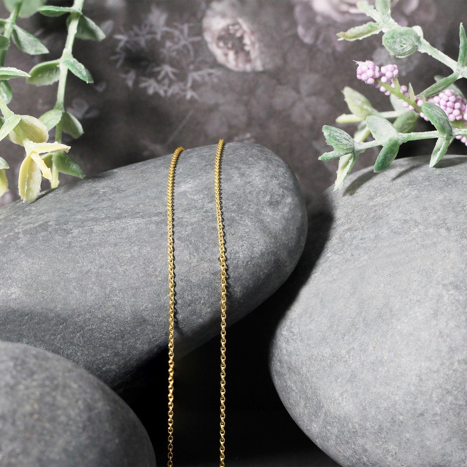 14k Yellow Gold Round Cable Link Chain 1.1mm DestGlow
