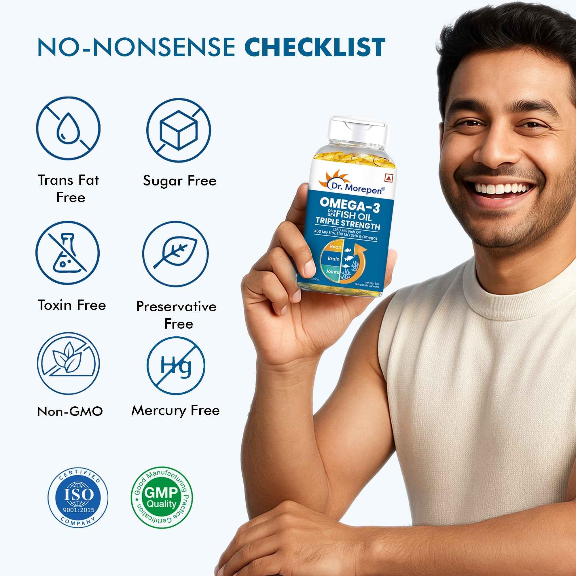 Dr. Morepen Omega-3 Deep Sea Fish Oil Triple Strength Softgels