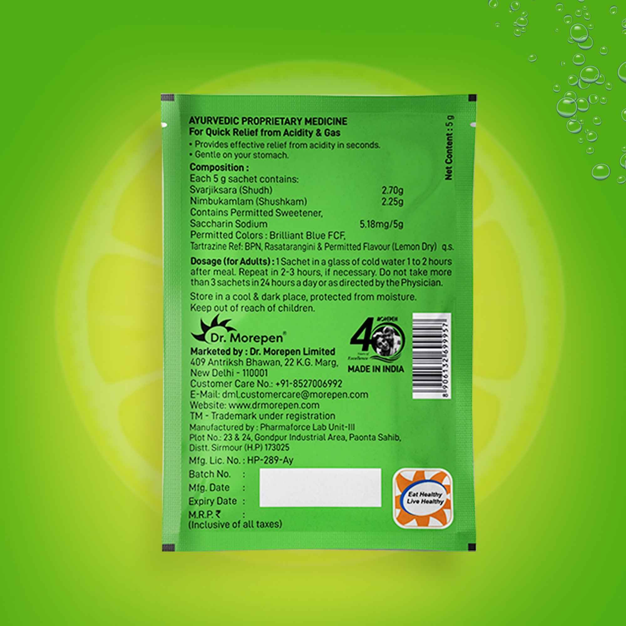 Dr. Morepen Acidity-X Fizz Sachets