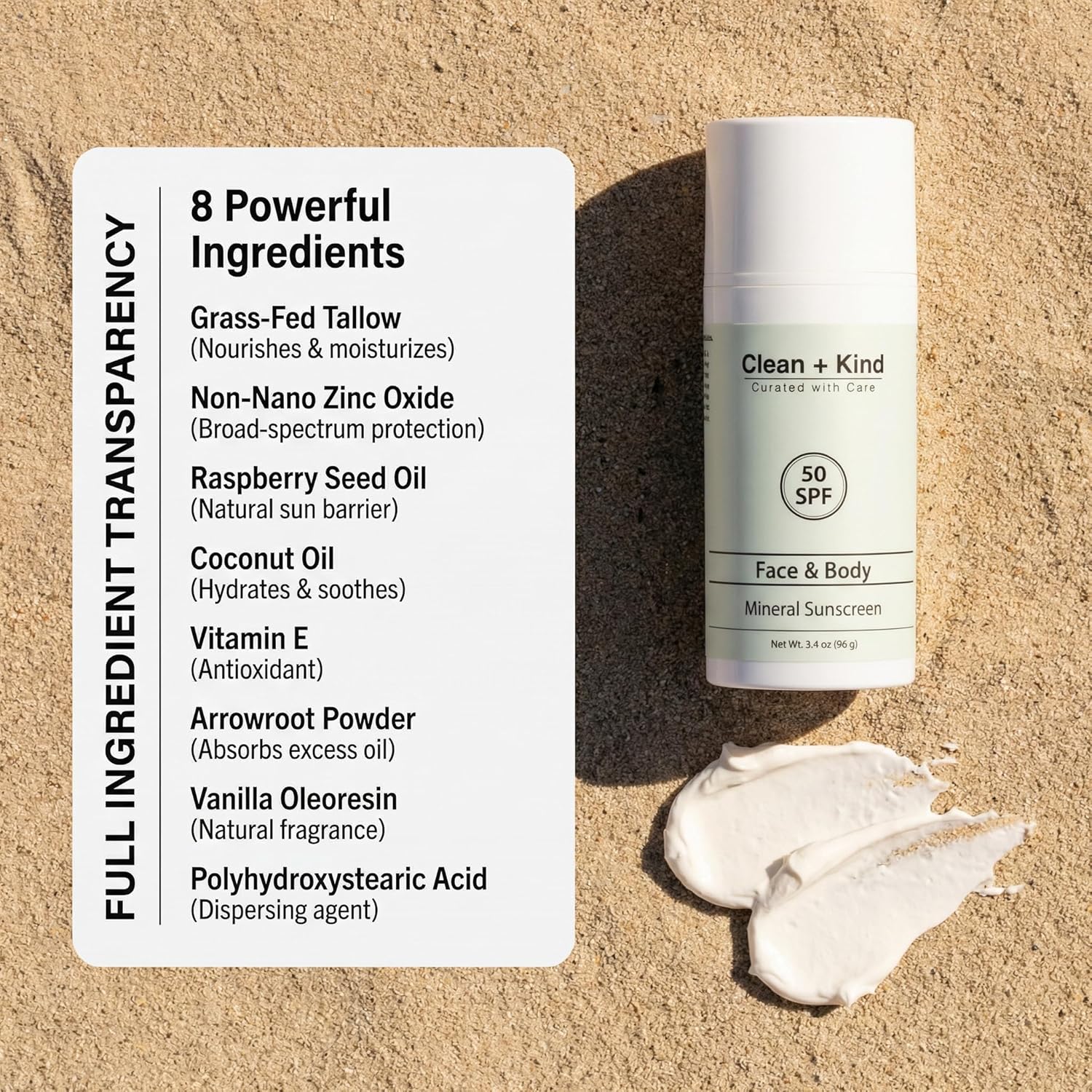 Tallow Mineral Sunscreen by Clean + Kind