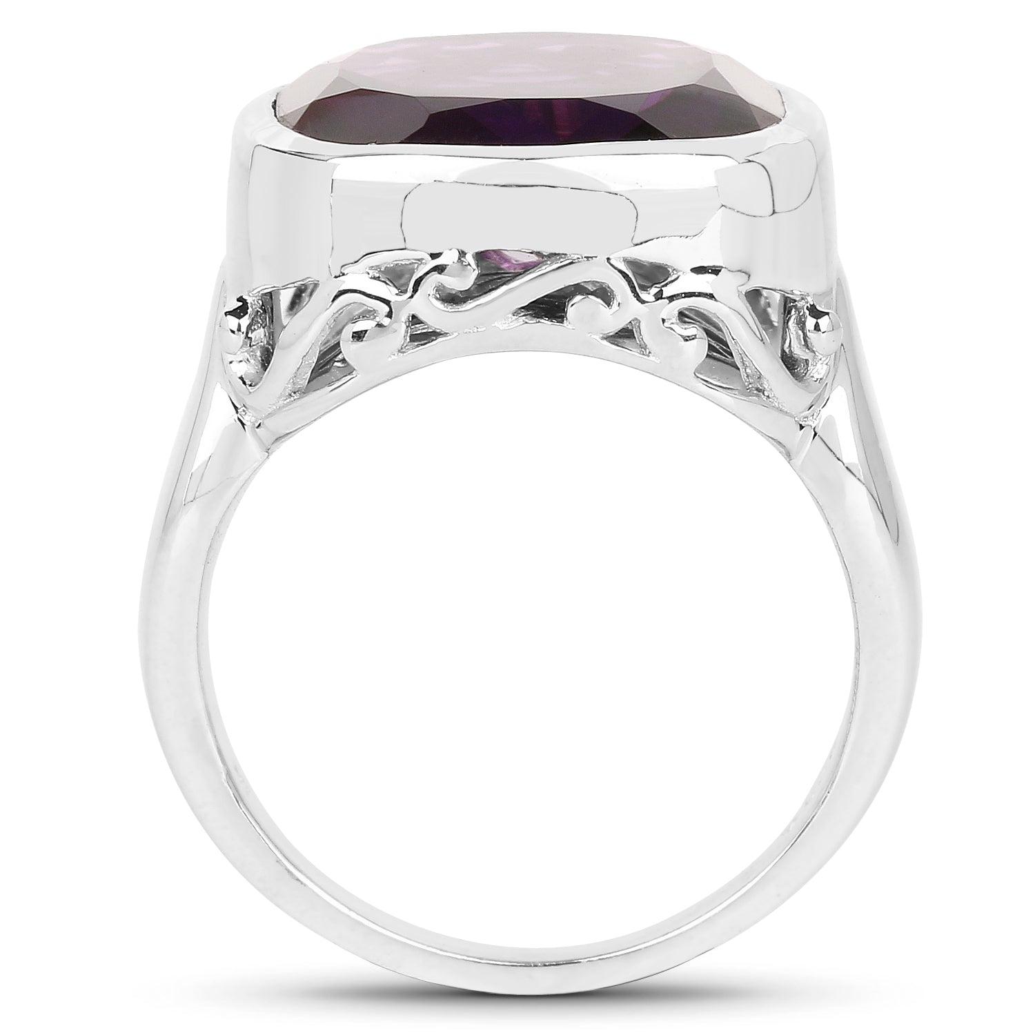 9.00 Carat Genuine Amethyst .925 Sterling Silver Ring DestGlow