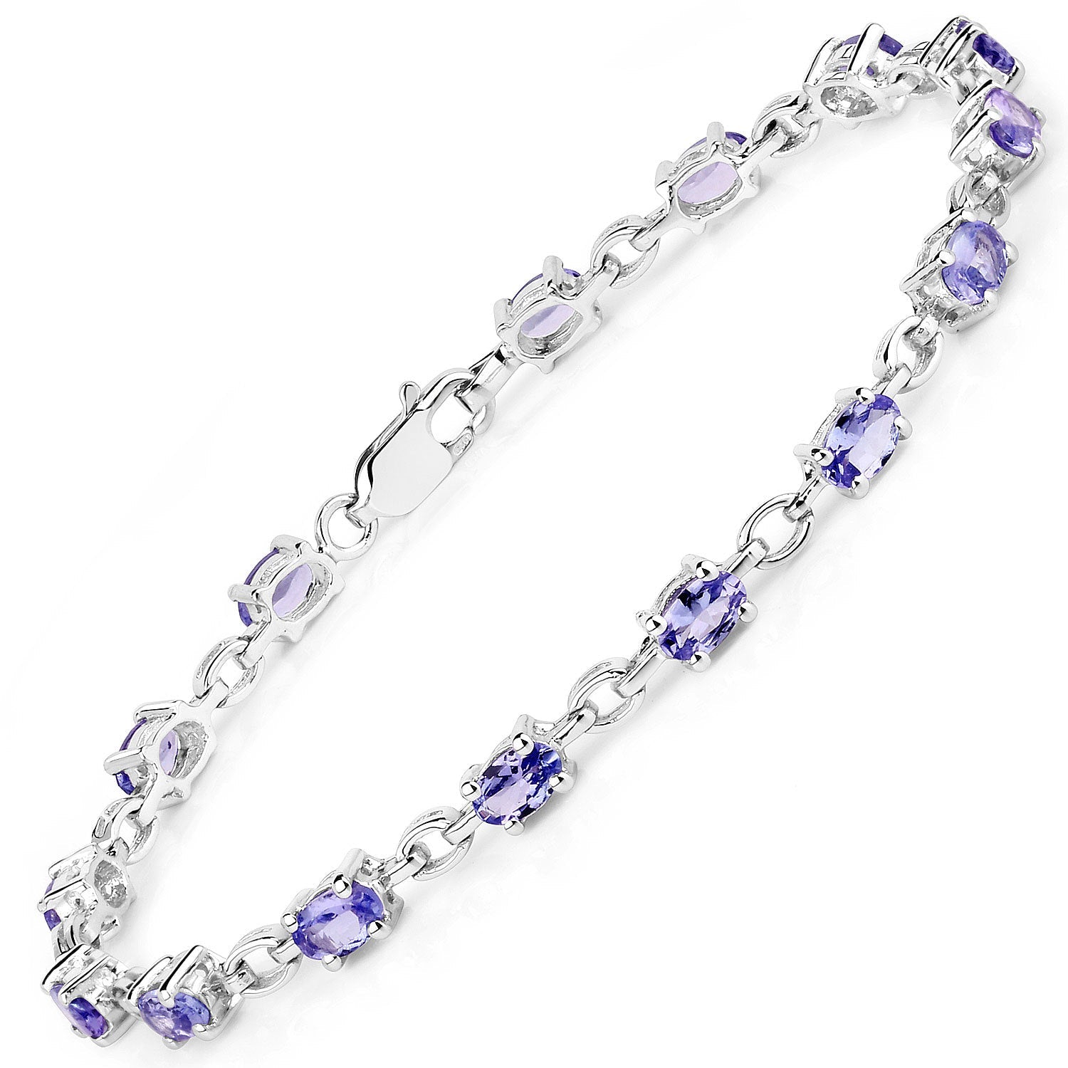 3.12 Carat Genuine Tanzanite .925 Sterling Silver Bracelet DestGlow