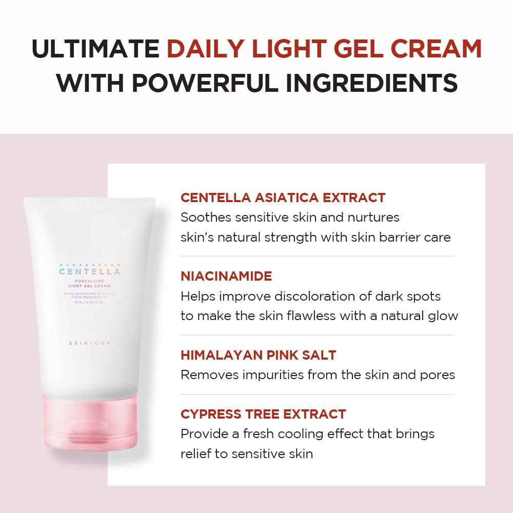 Madagascar Centella Poremizing Light Gel Cream 2.53 Fl.Oz (75Ml) | Tightens Pores | Soothes Irritated Skin by Korean Skin Care