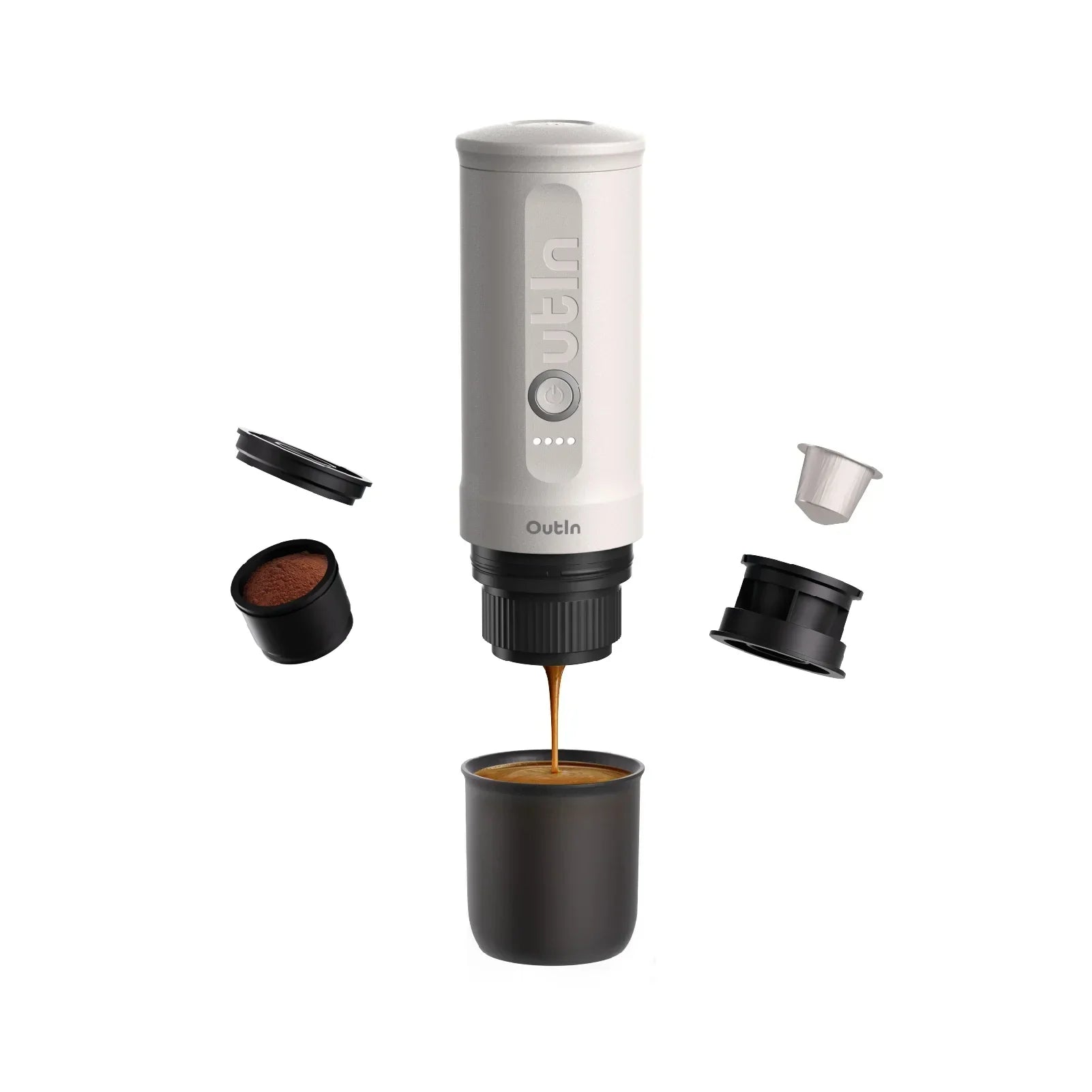 Nano Portable Espresso Machine (Pearl White) by OutIn