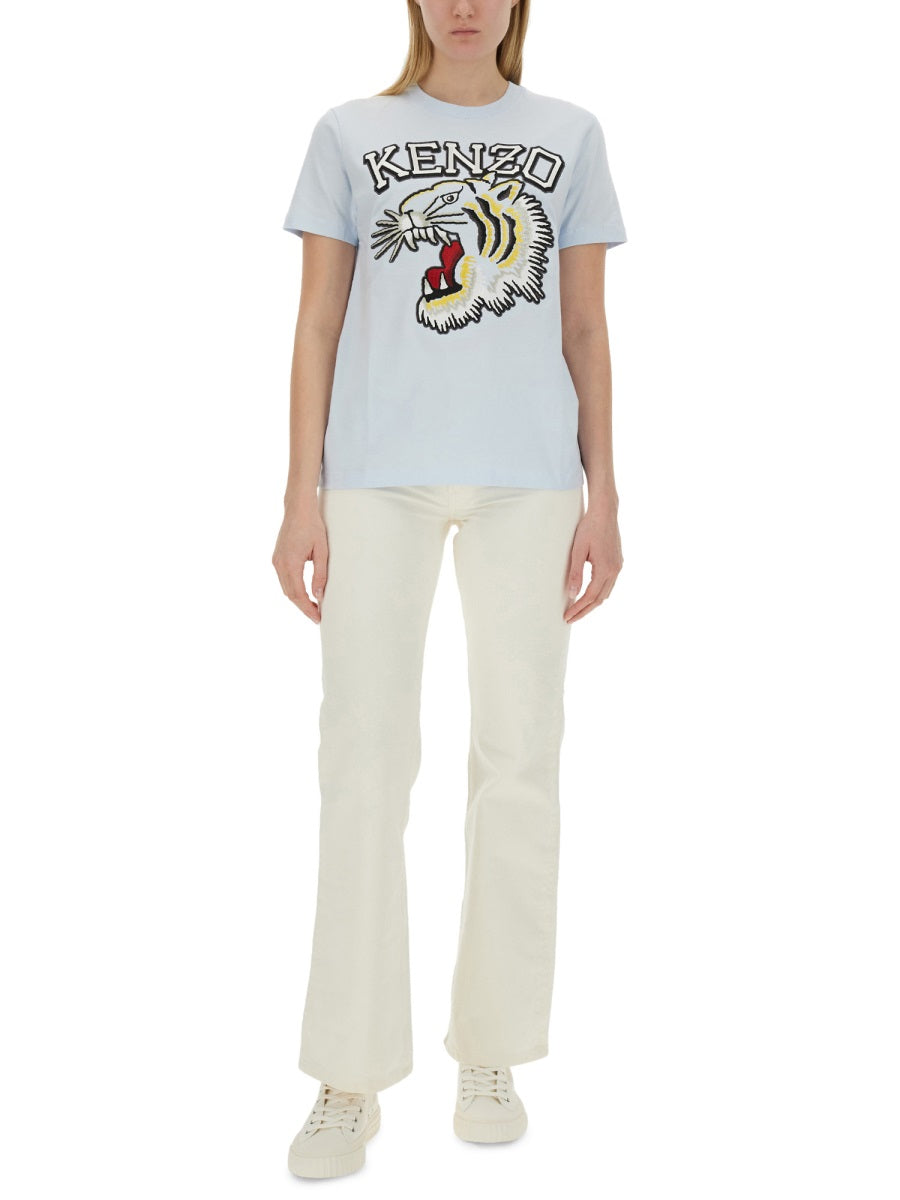 Kenzo Women T-Shirt With Tiger Embroidery by Luosophy