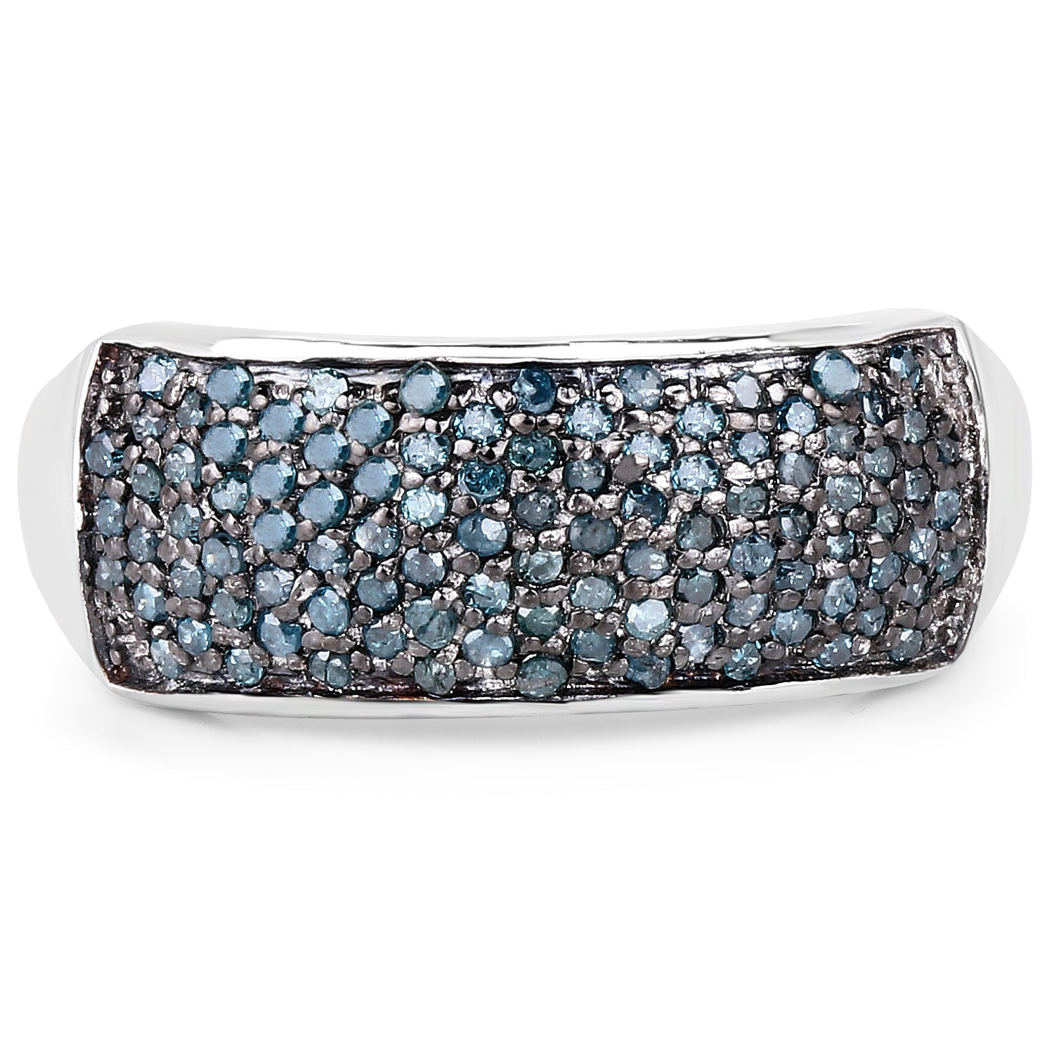0.42 Carat Genuine Blue Diamond .925 Sterling Silver Ring by Bids.com