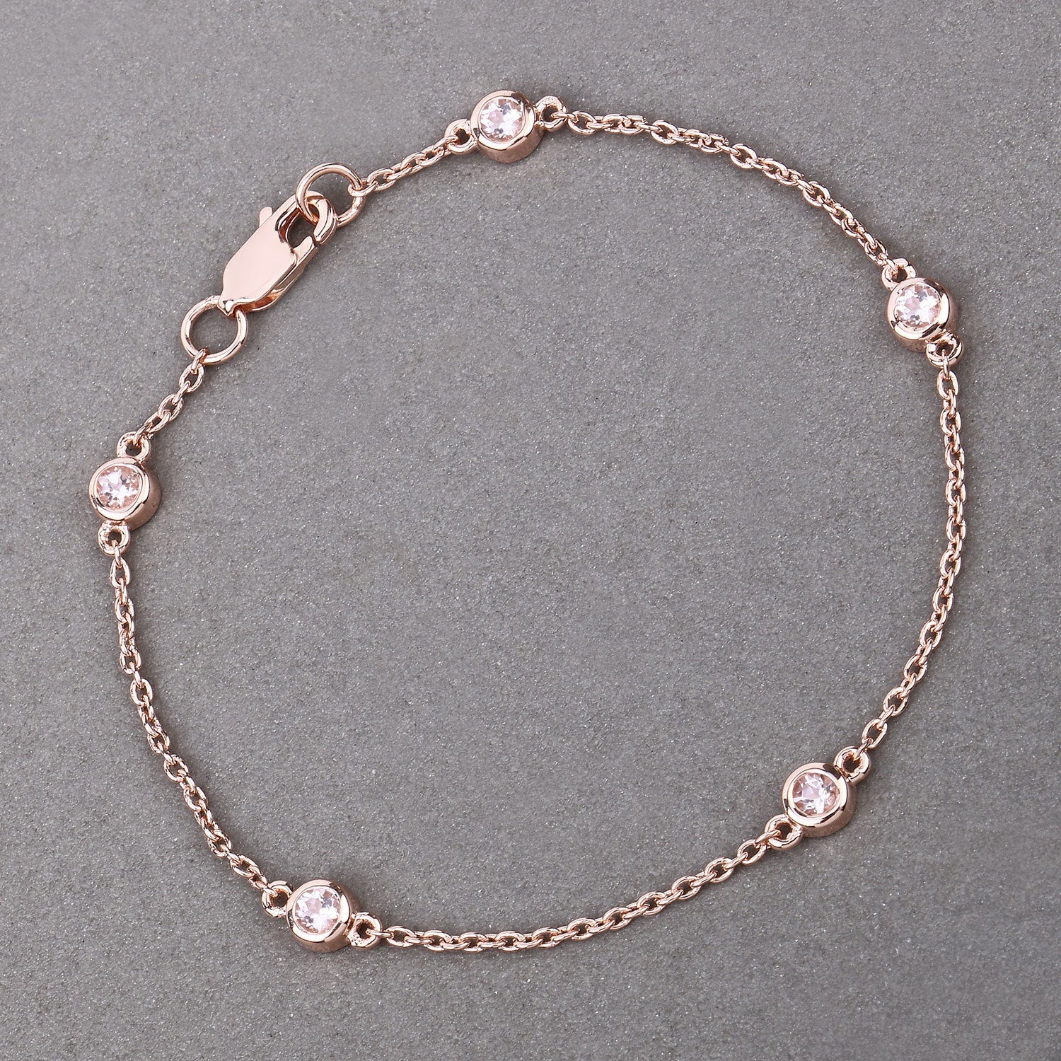 0.45 Carat Genuine Morganite .925 Sterling Silver Bracelet by Bids.com