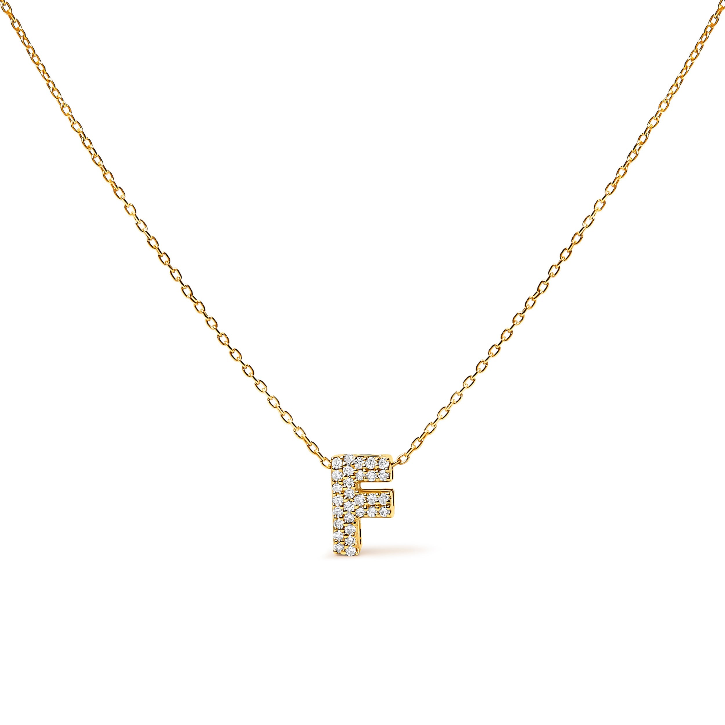 10K White Gold Diamond Accent "A" Initial Bubble Pendant Necklace by Bids.com